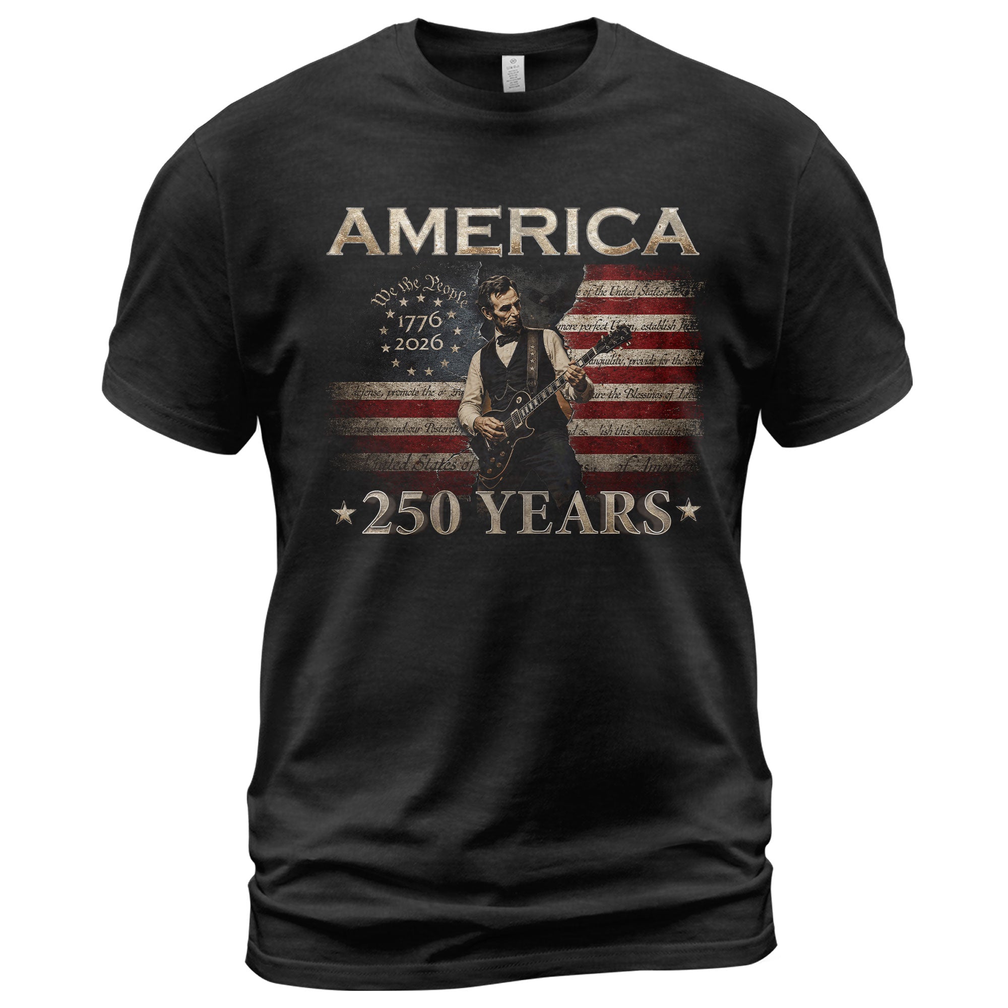 Lincoln America 250 Years 1776 2026 Patriotic Graphic T Shirt Unisex Summer Tee