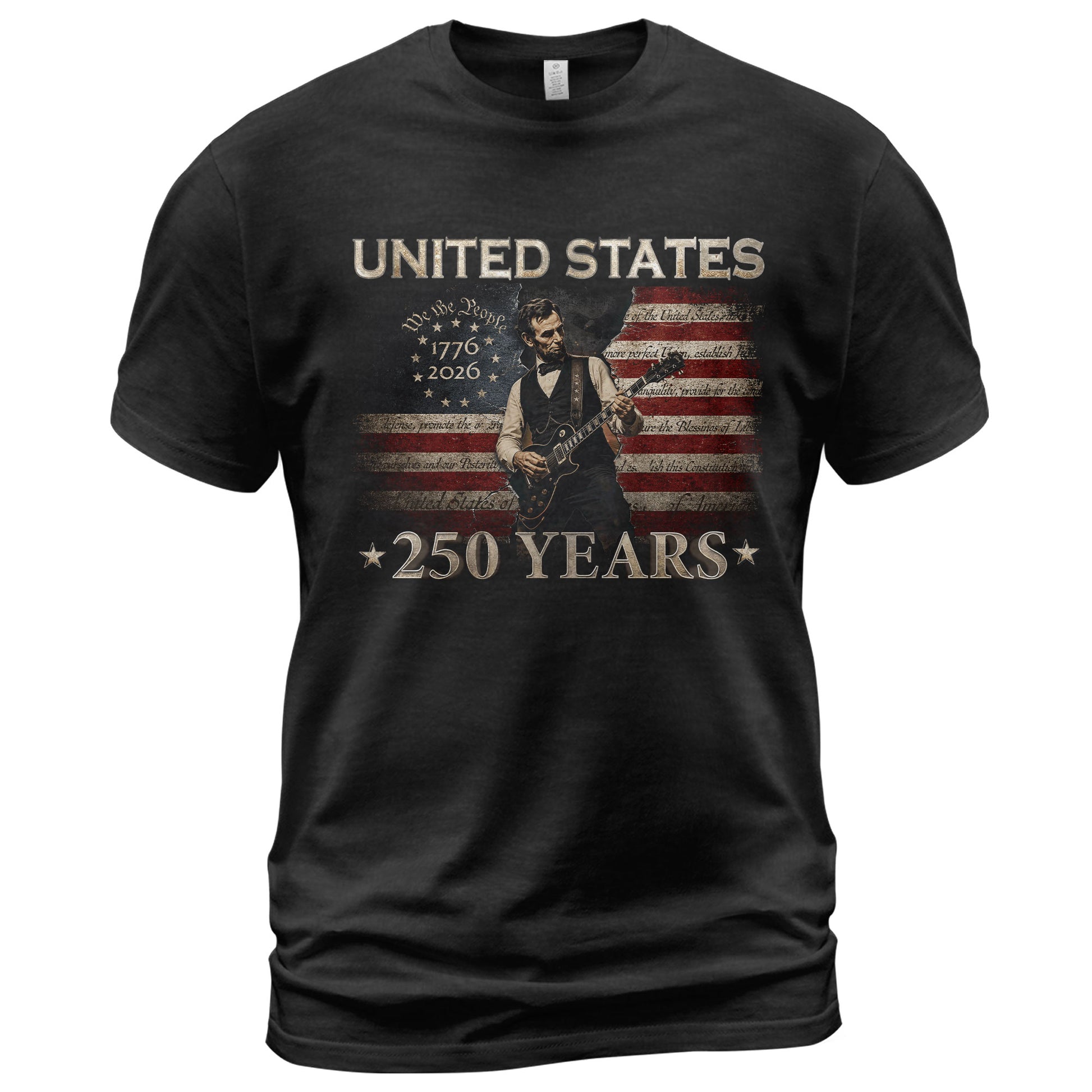 Lincoln 1776-2026 Patriotic Graphic T Shirt - Unisex Summer Tee for History Fans - Rust Field Wear
