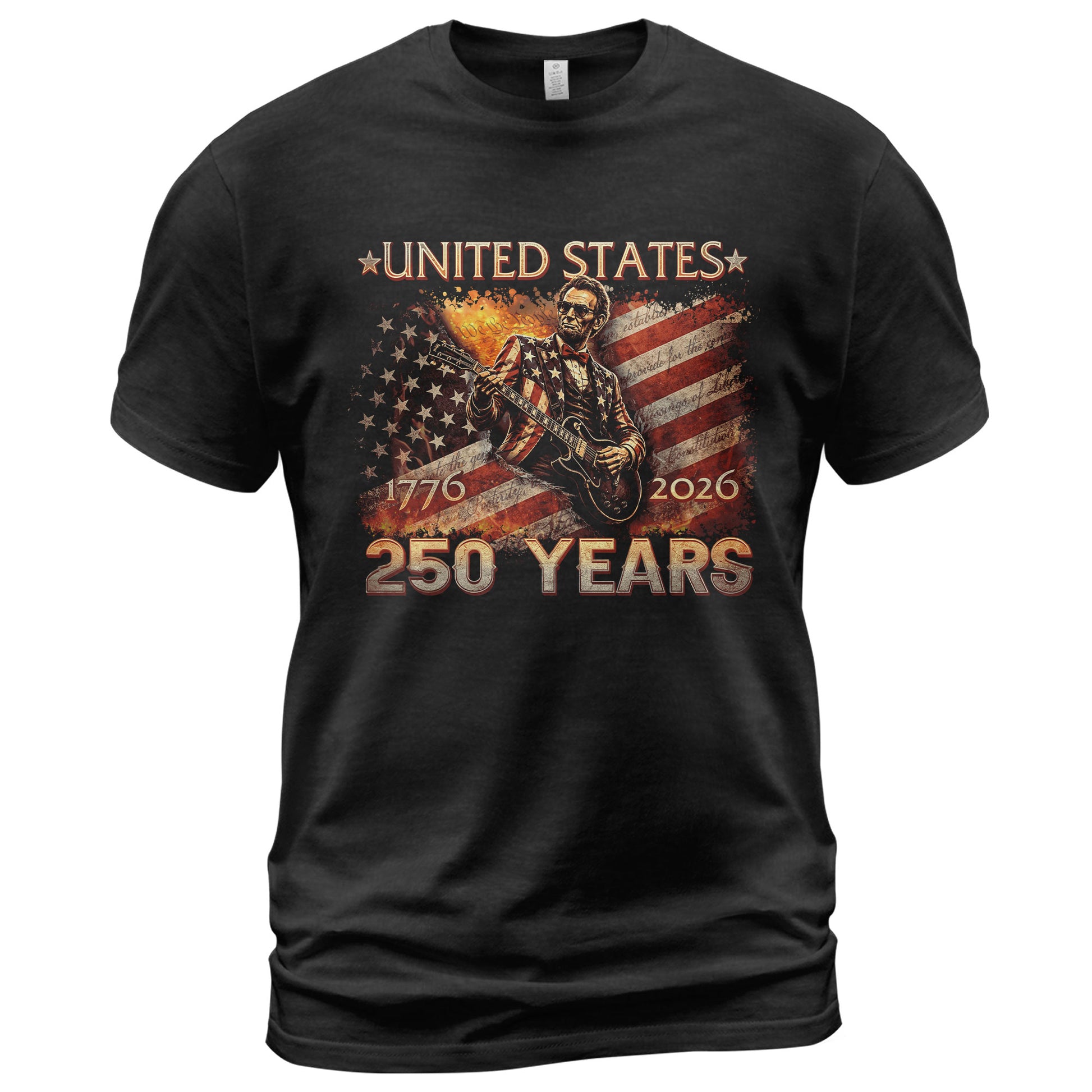 Lincoln 1776-2026 Patriotic Graphic T Shirt - Unisex Summer Tee for History Lovers - Rust Field Wear