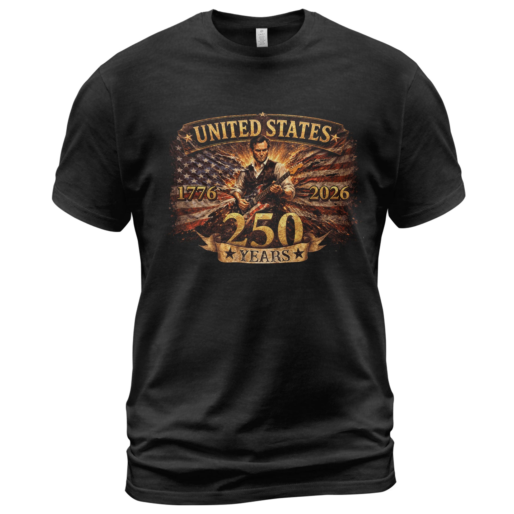 250 Years Anniversary Lincoln America T Shirt Patriotic 1776 2026 Graphic Unisex Tee - Rust Field Wear