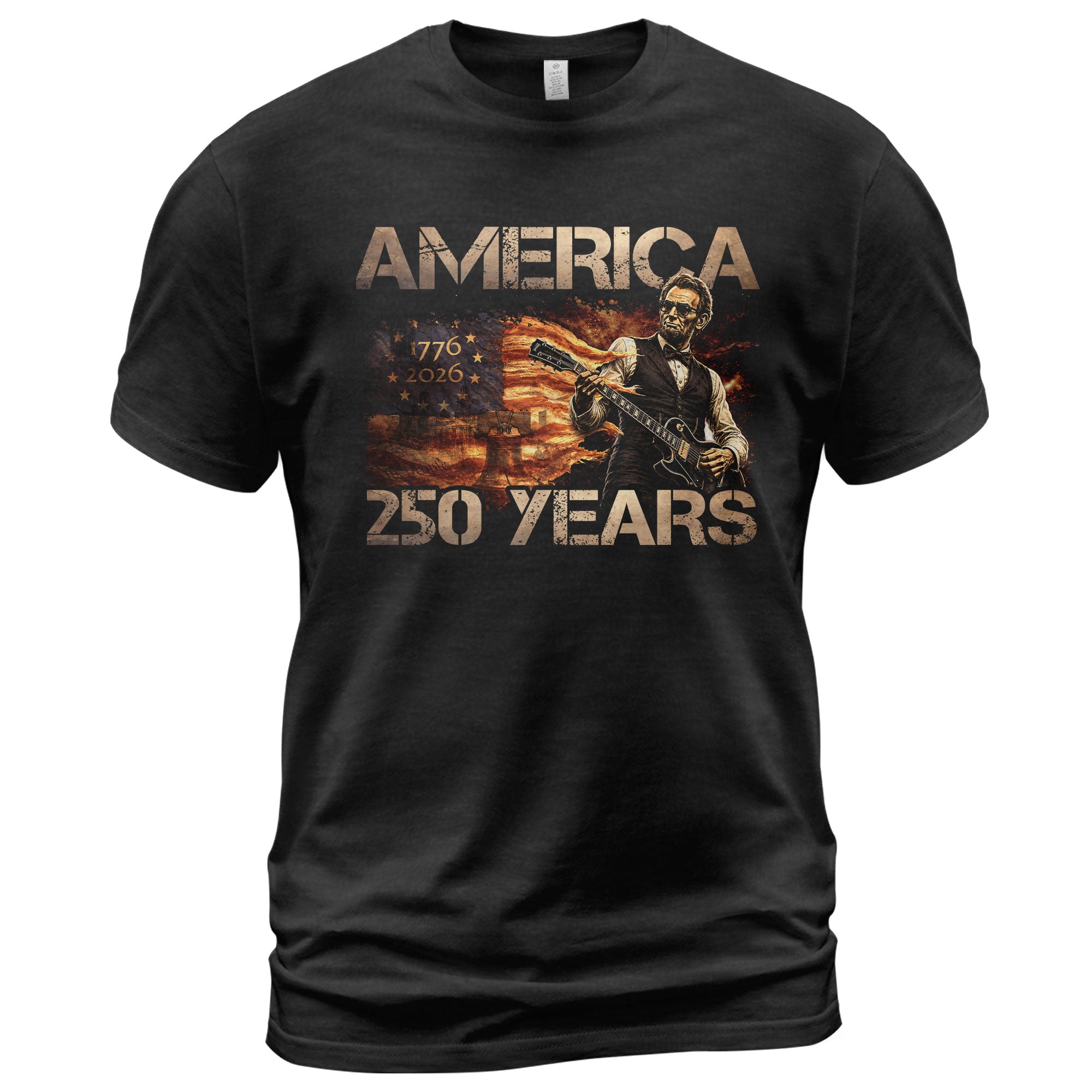 Graphic Lincoln T Shirt America 250 Years 1776 2026 Patriotic Unisex Summer Apparel