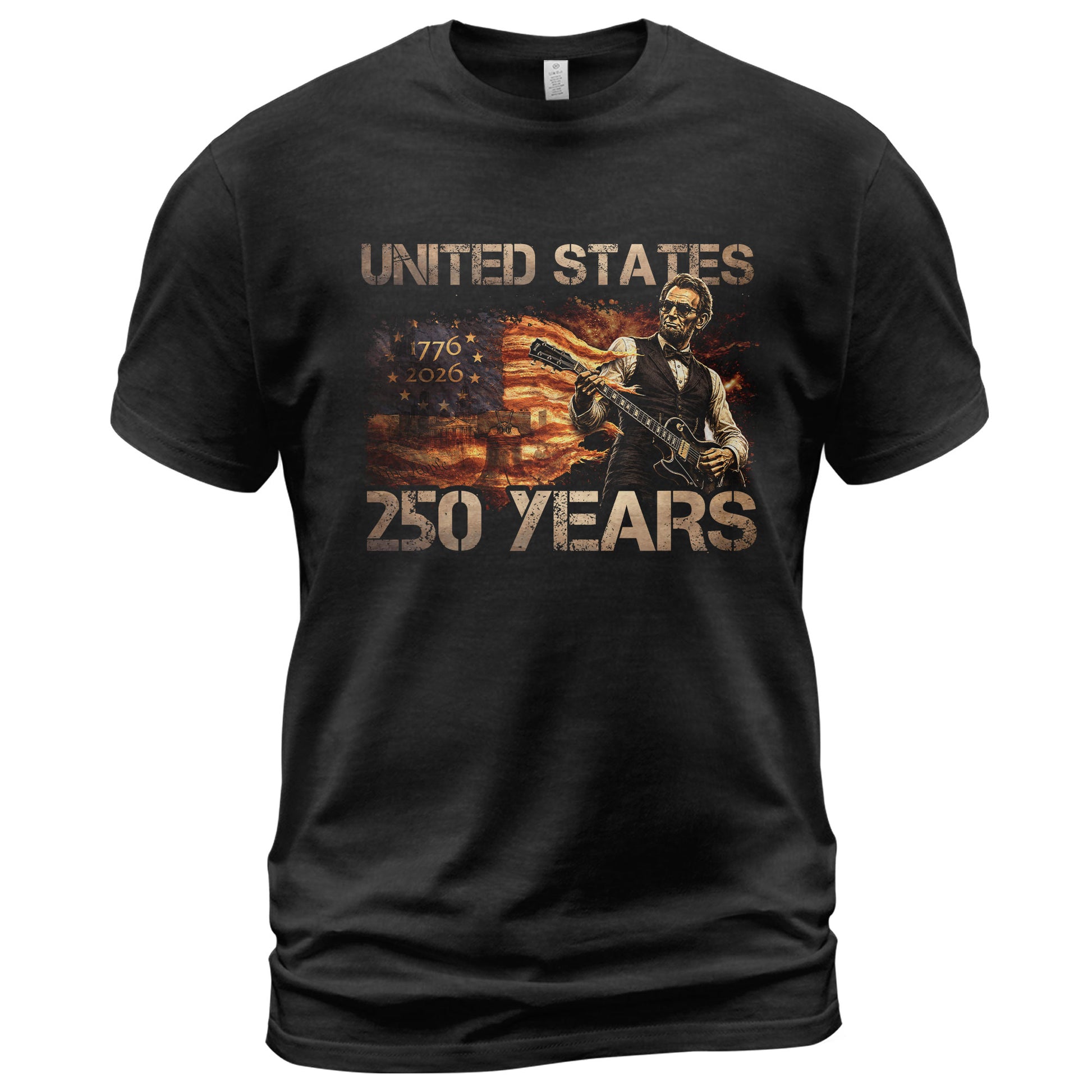 Abraham Lincoln 1776-2026 Patriotic Graphic Tee - Unisex Summer Apparel for Fans - Rust Field Wear