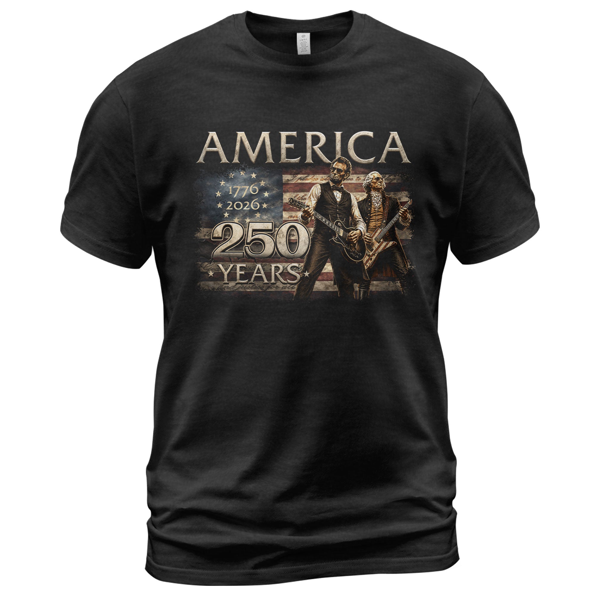 Lincoln Washington Presidents T Shirt America 250 Years Patriotic 1776 2026 Graphic