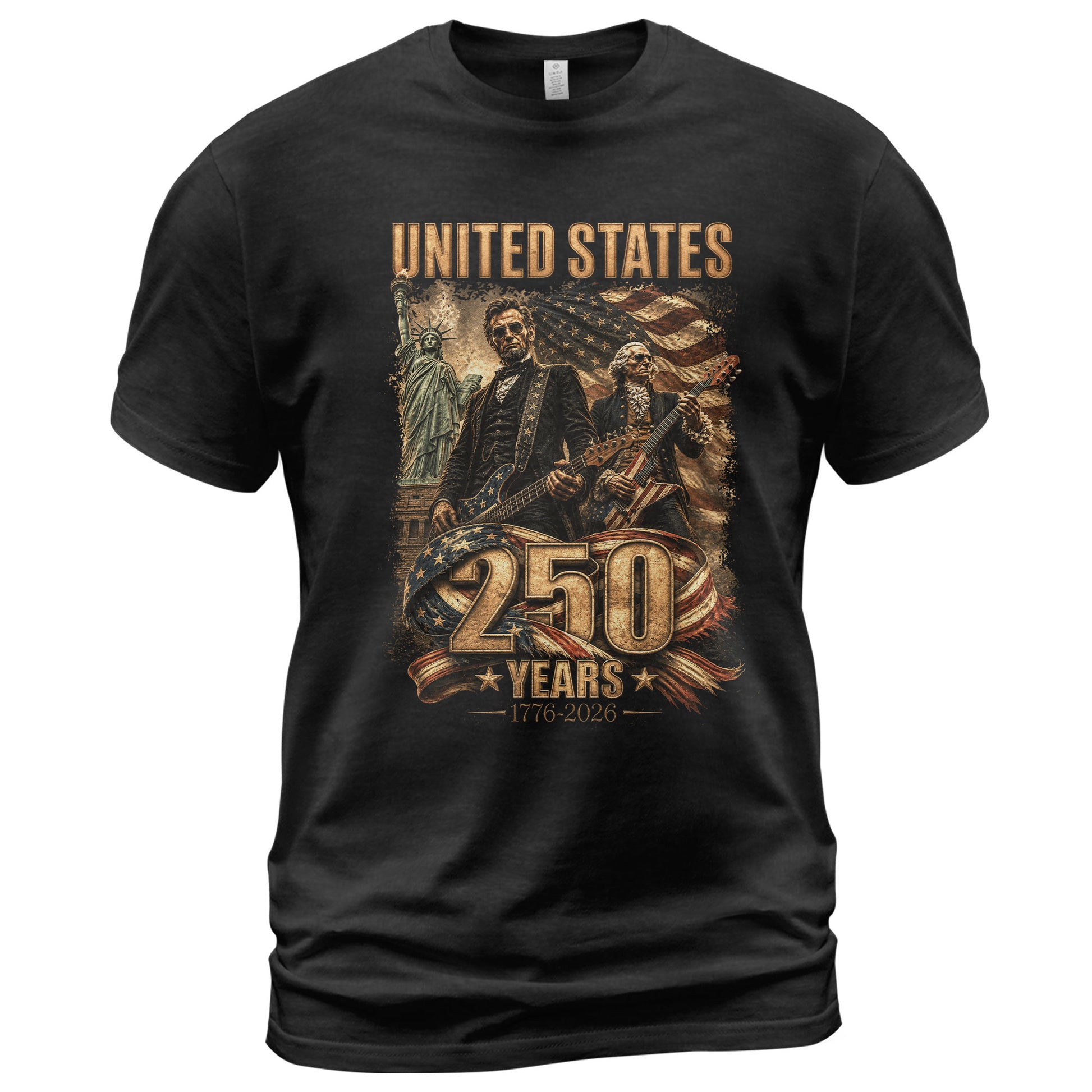 Patriotic 1776-2026 Presidents T Shirt - Lincoln Washington Graphic Unisex Top Item - Rust Field Wear