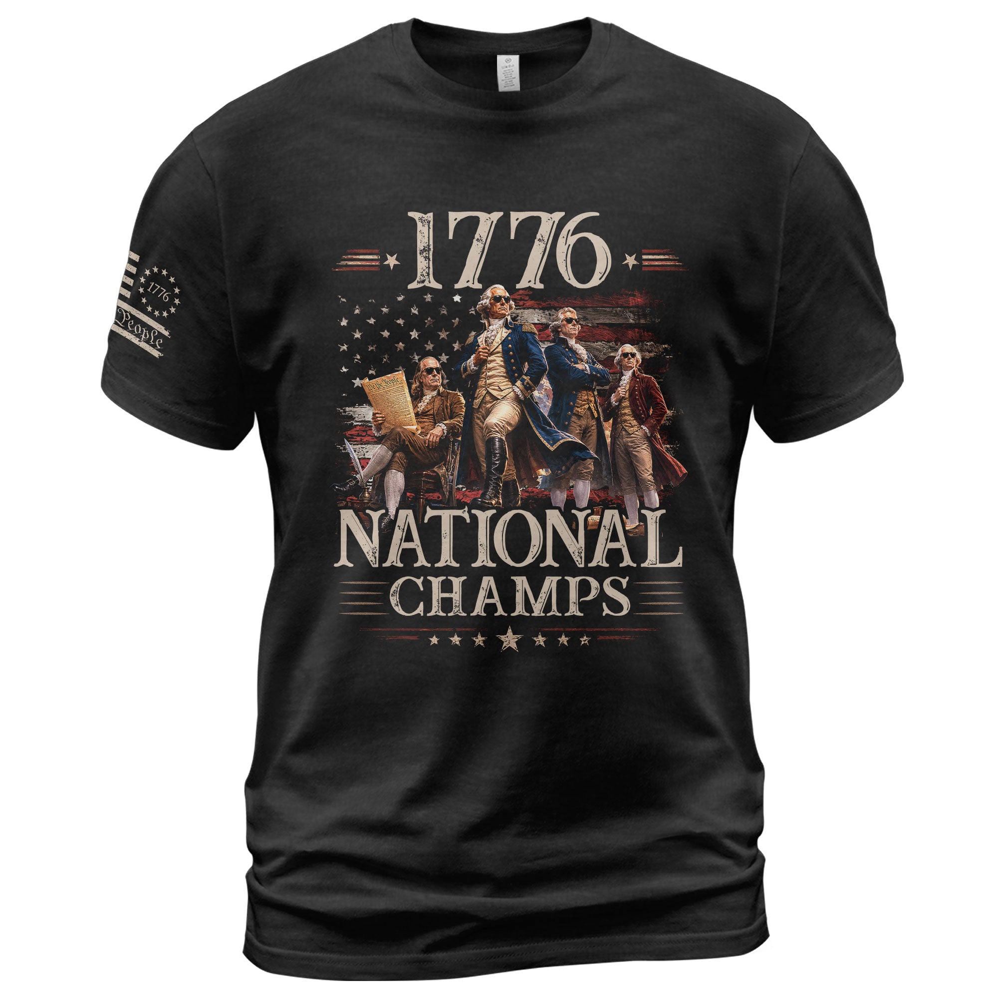 1776 National Champs Shirt Retro Independence Day Men American Pride Graphic Tee
