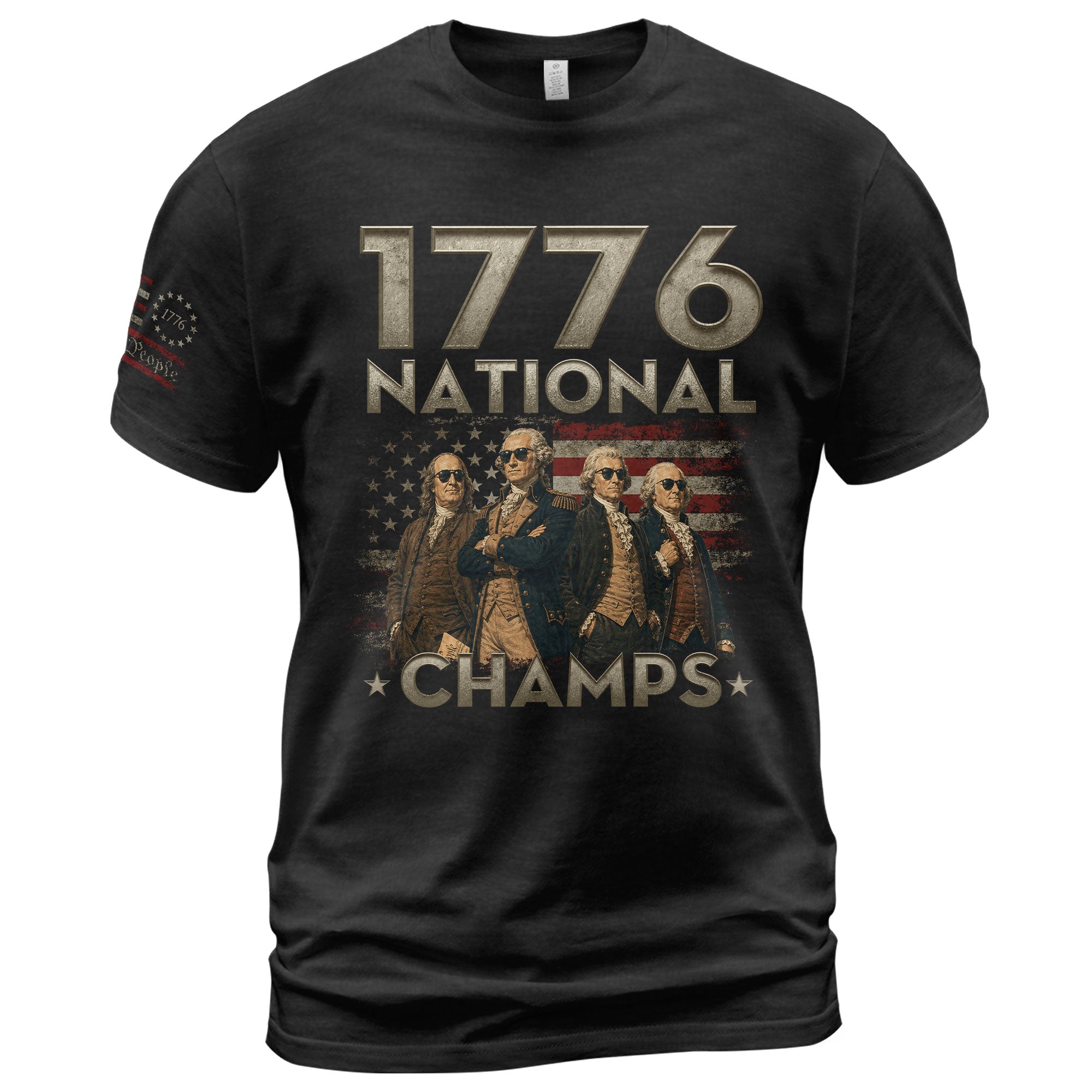 1776 National Champs Shirt Retro Independence Day American Pride Men Cool Graphic Tee