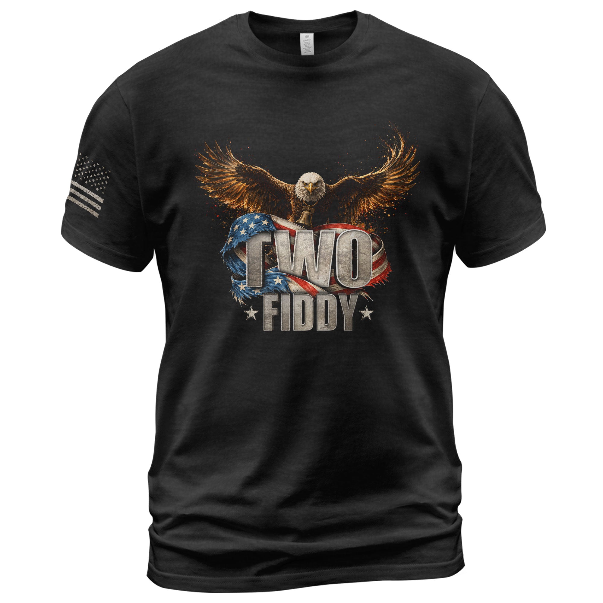 American Pride Graphic T-Shirt - Two Fiddy Eagle Flag Vintage Style Design Cotton Tee