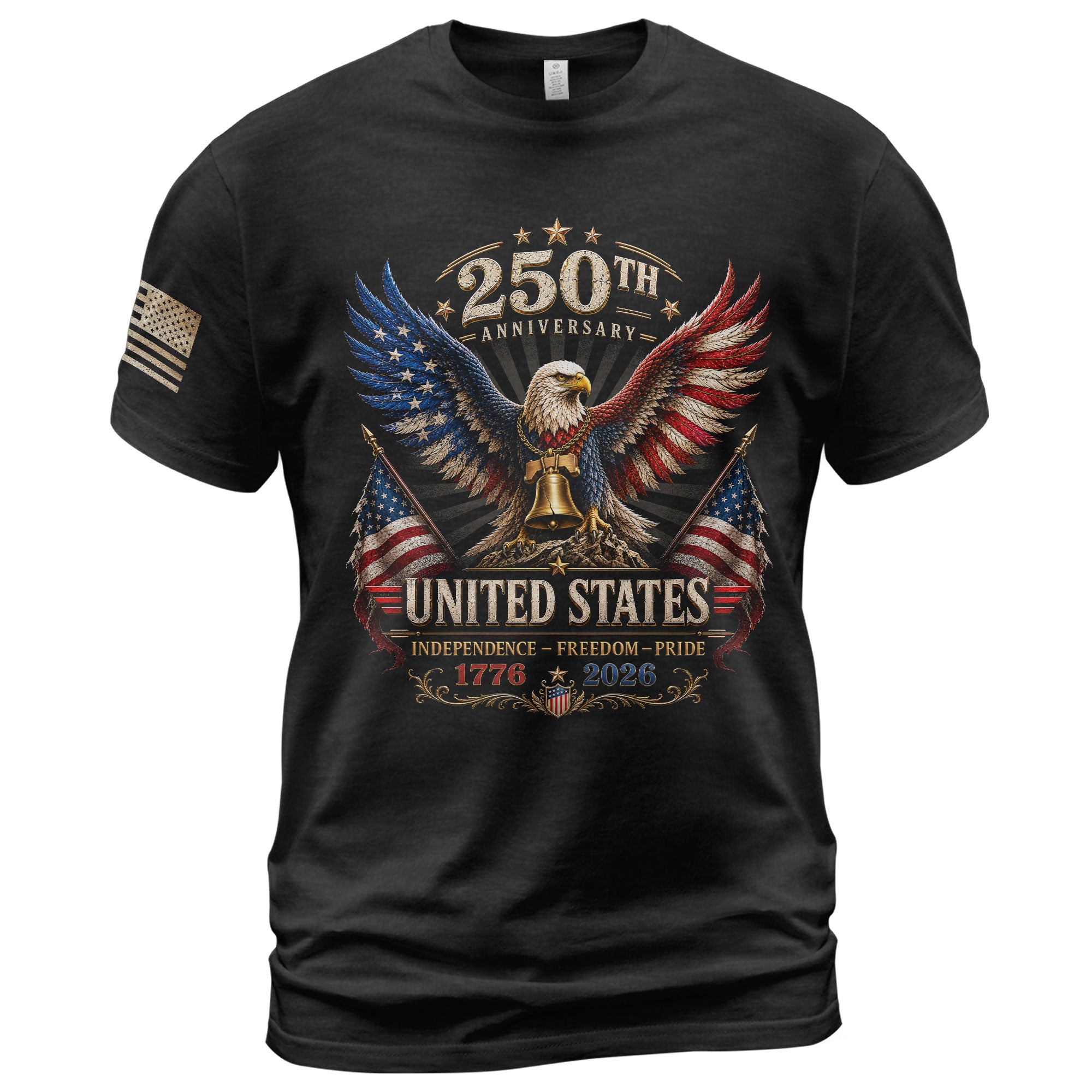 Patriotic Eagle Flag Shirt 250th Anniversary 1776-2026 United States Graphic Tee Apparel