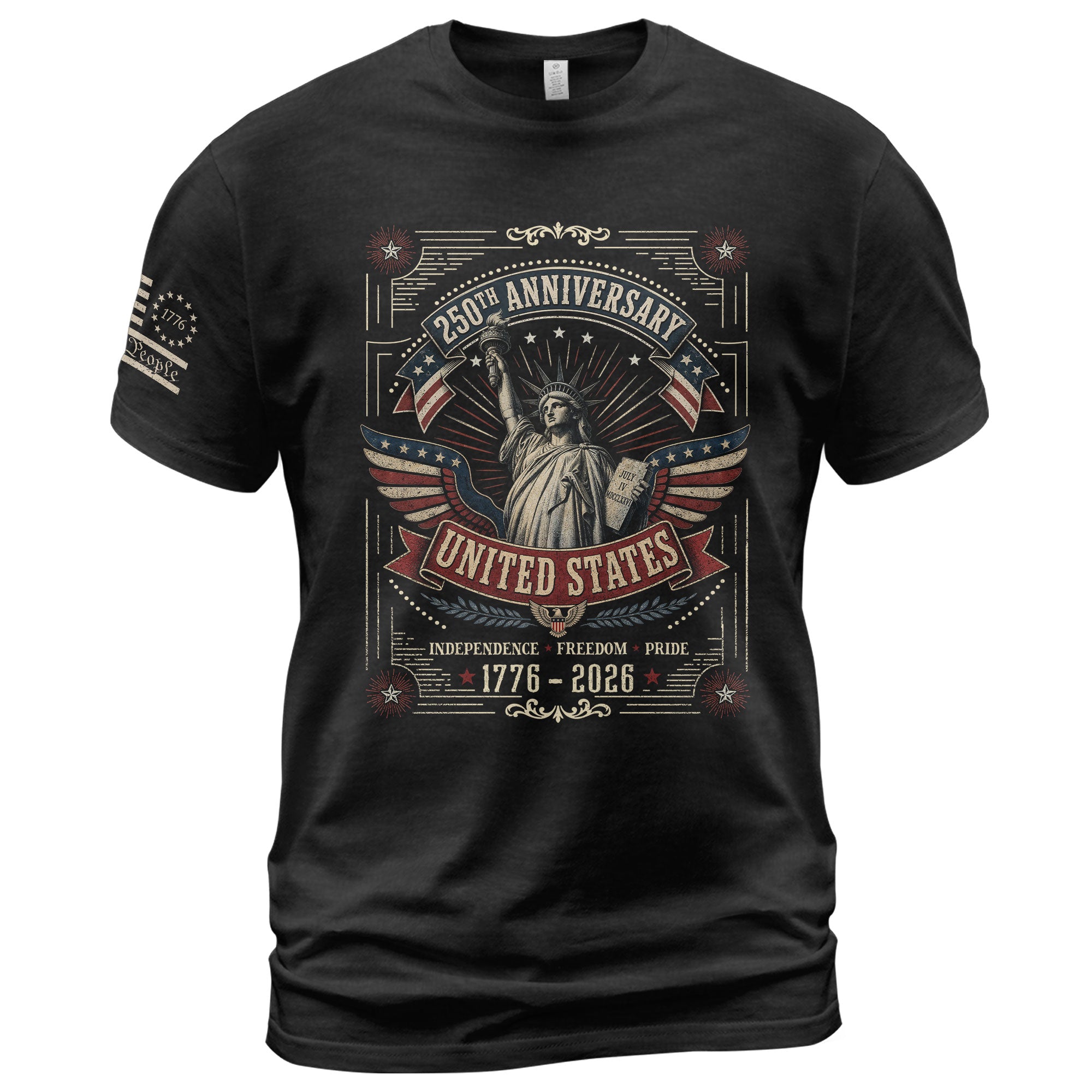 Statue of Liberty 250th Anniversary Shirt 1776-2026 United States Patriotic Graphic Tee