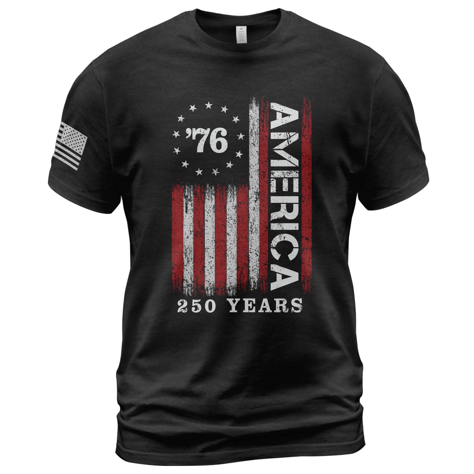Classic Retro Style American Flag 76 Apparel Patriotic Graphic T-Shirt Holiday Wear