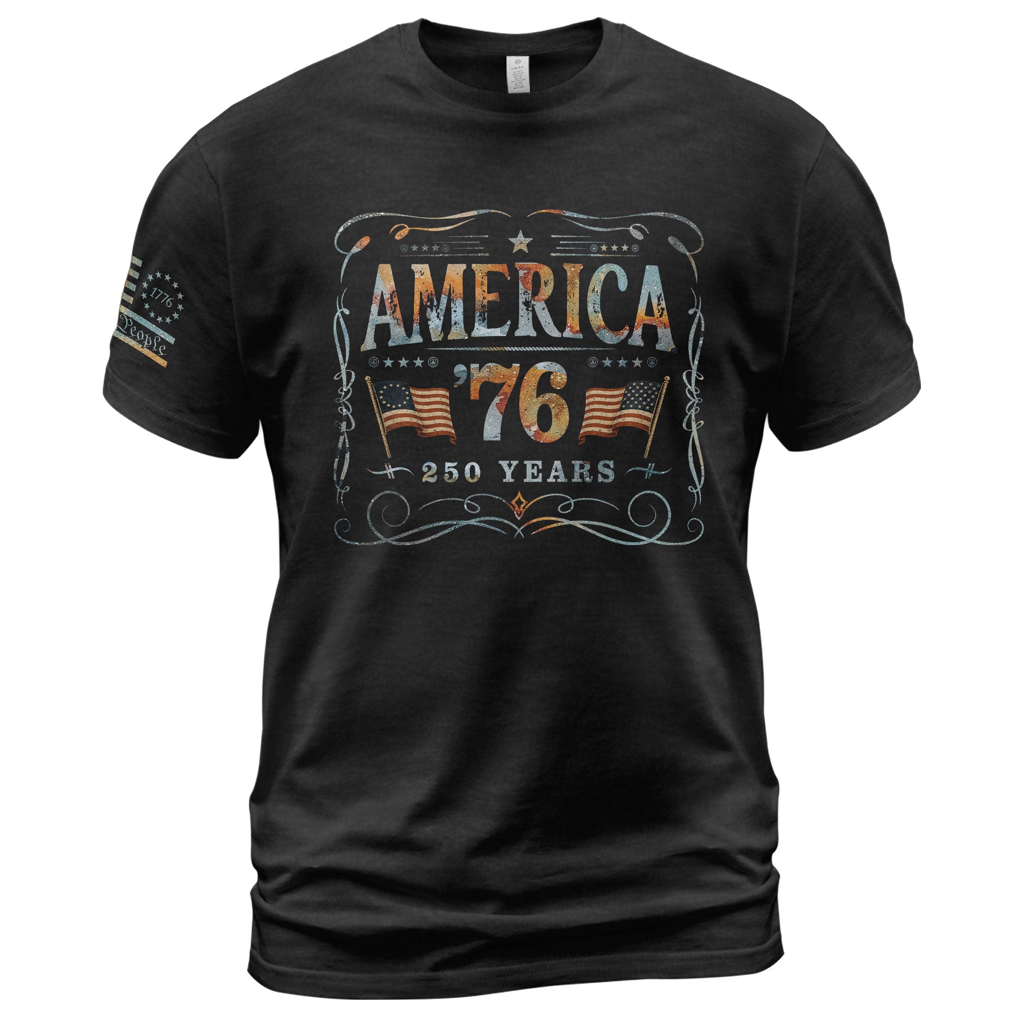 American Pride 76 T-Shirt Vintage Patriotic Graphic Design Casual Birthday Gift