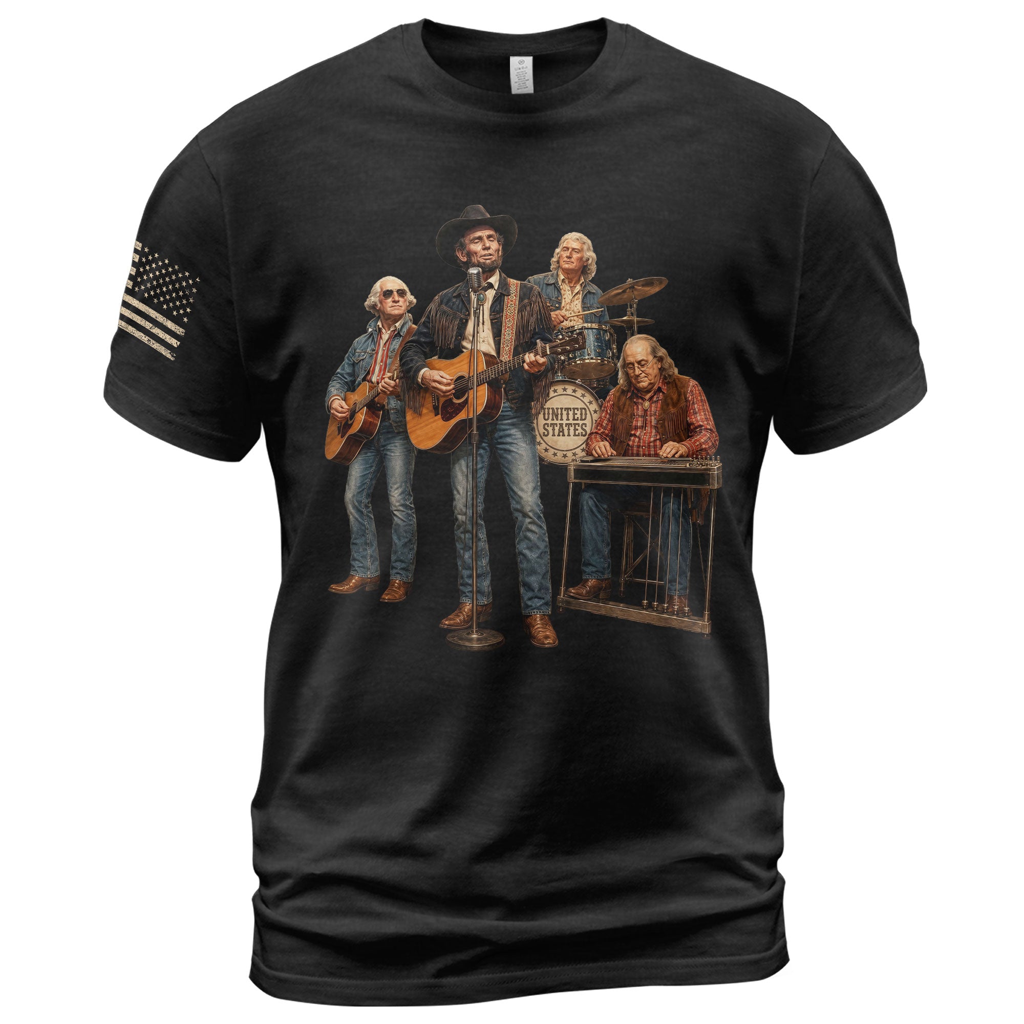 Abraham Lincoln Country Band T-Shirt - Patriotic Vintage Graphic Style Apparel