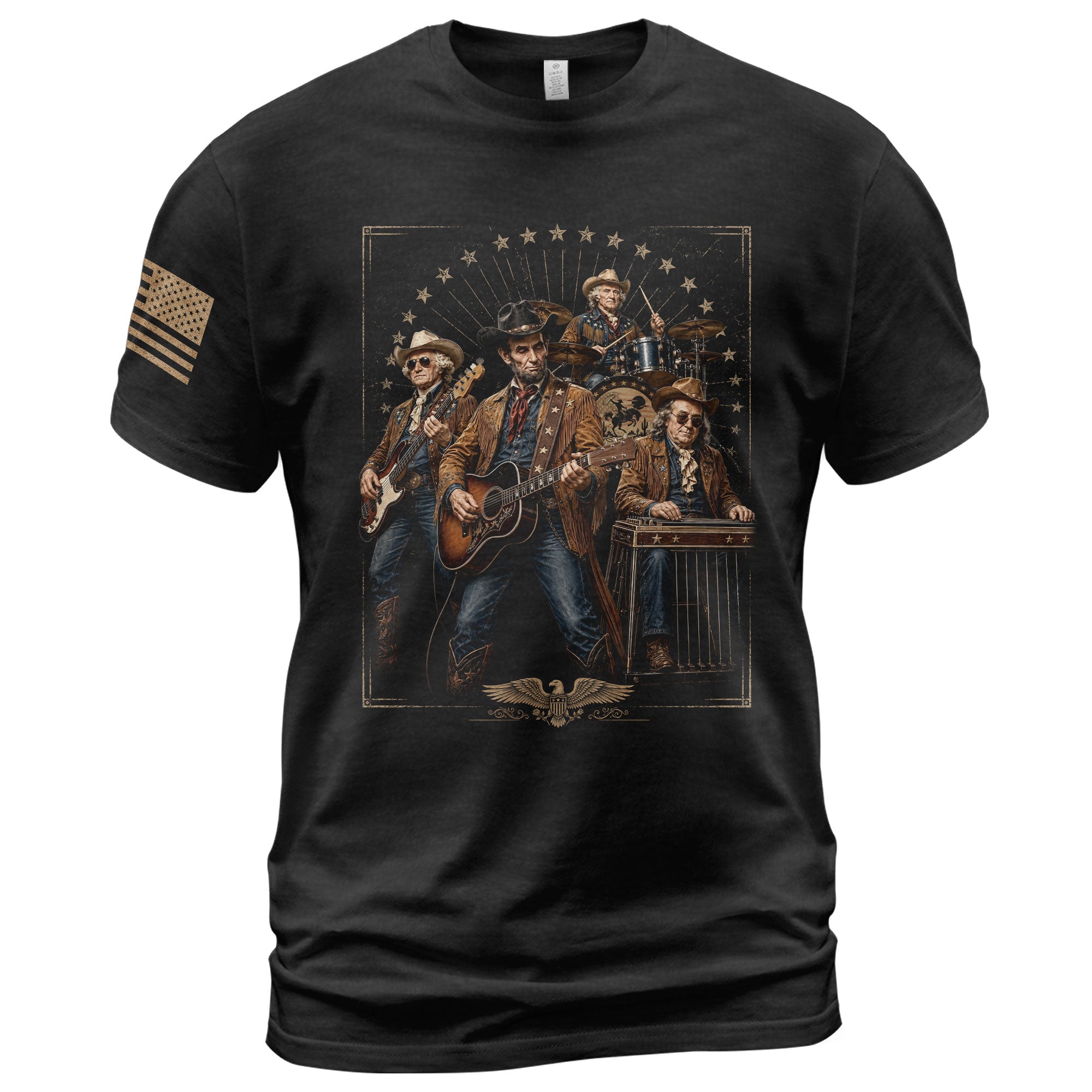 Patriotic Abraham Lincoln Country Band Tee - Vintage Historical Graphic Apparel