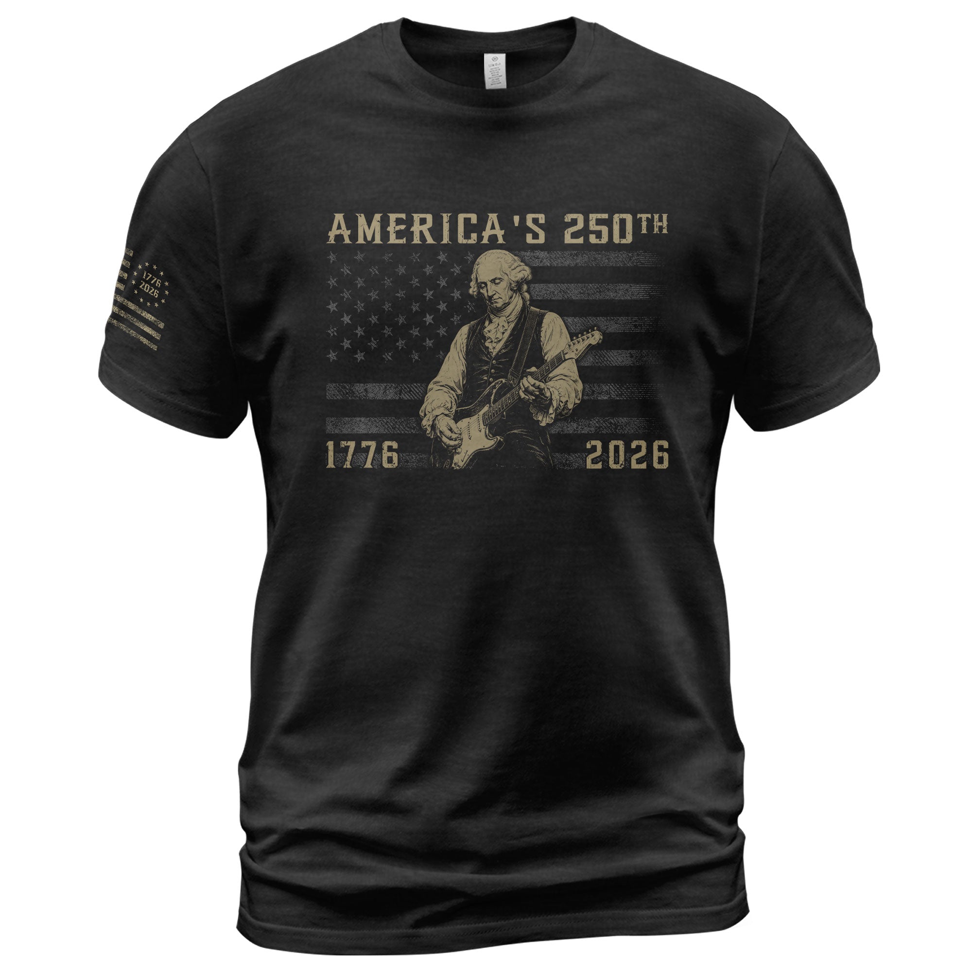 America's 250th George Washington Playing Guitar Patriotic Flag 1776-2026 Shirt