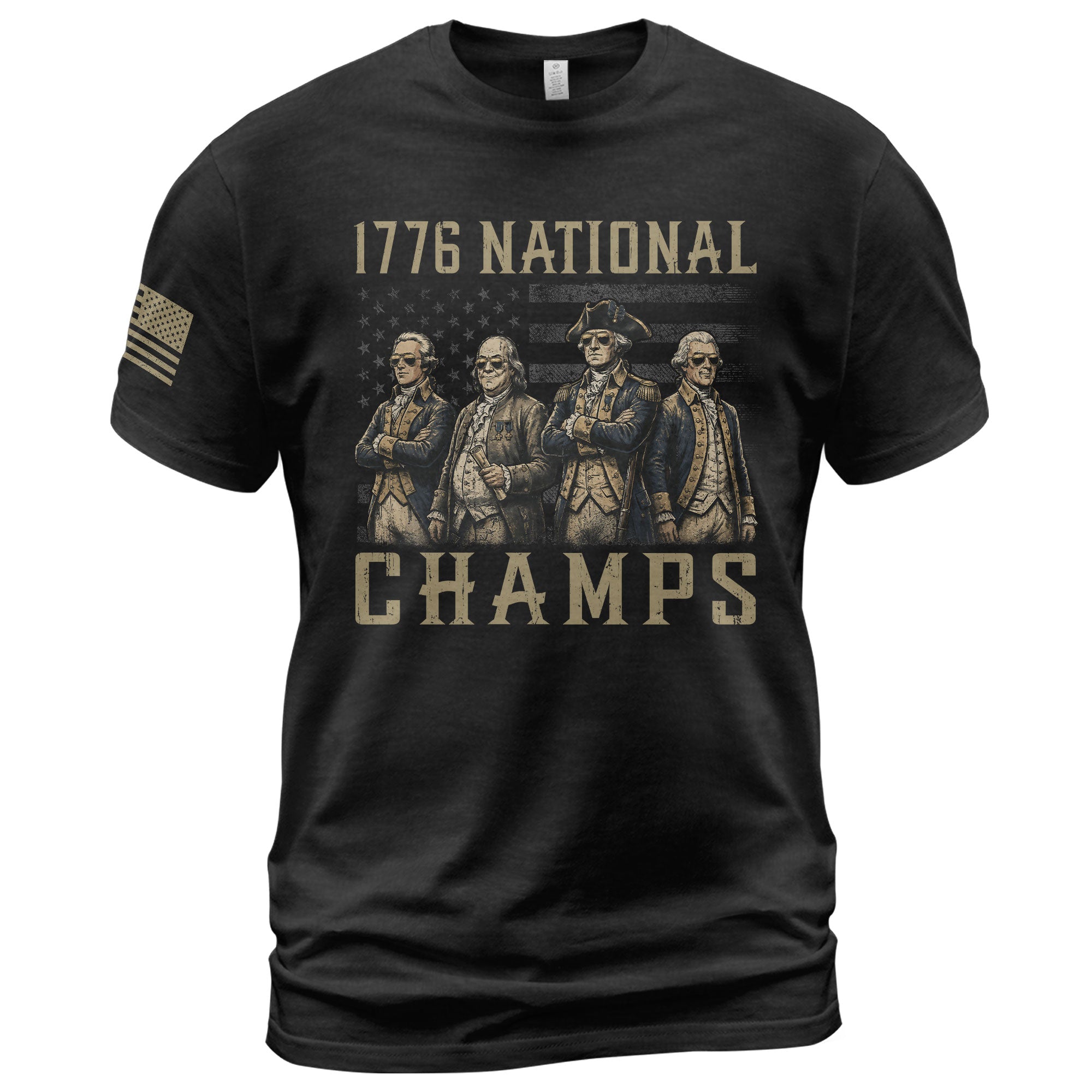 1776 National Champs T-Shirt - Unique Founding Fathers Patriotic History Graphic Tee