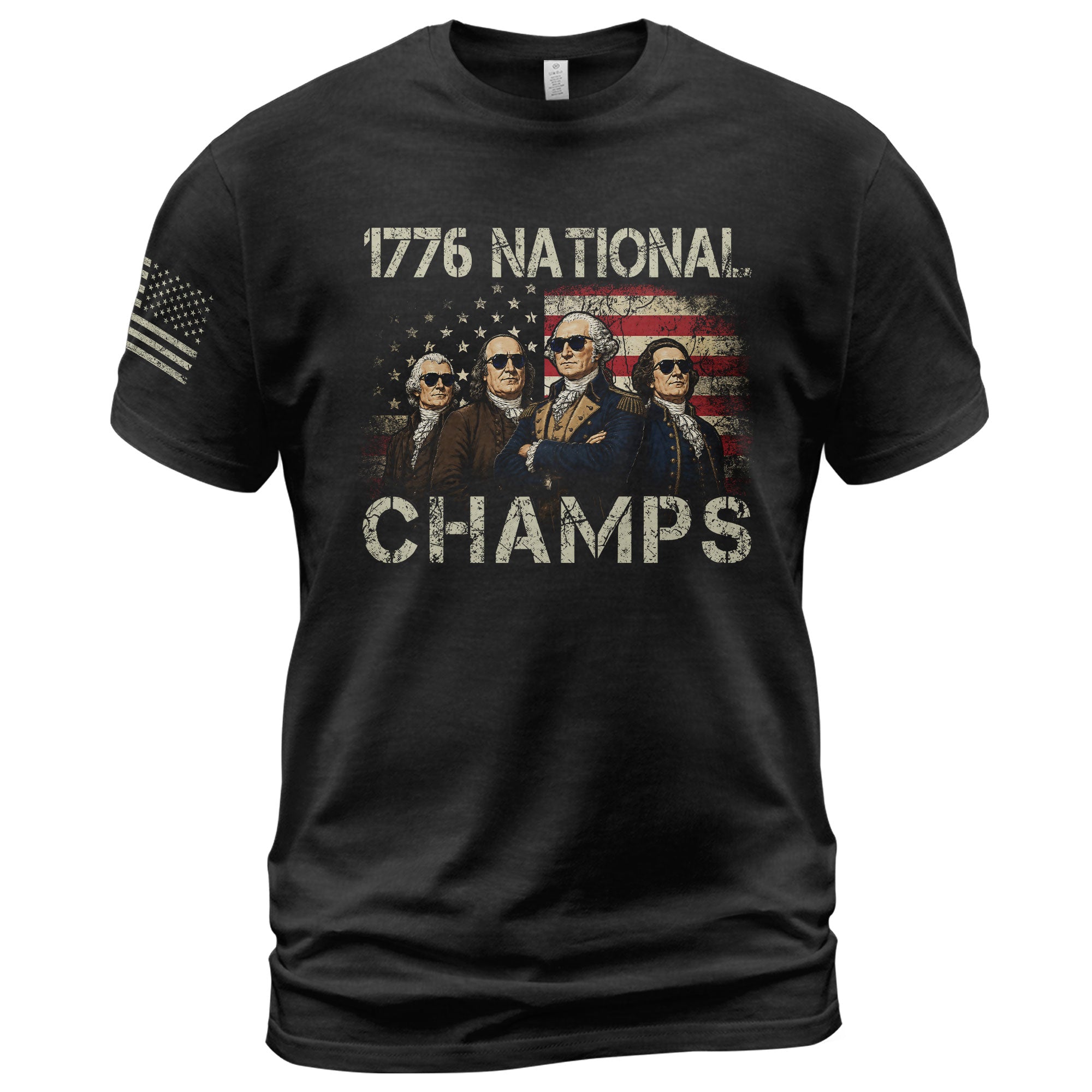 1776 National Champs T-Shirt – Patriotic Founding Fathers Graphic Tee for Casual Wear