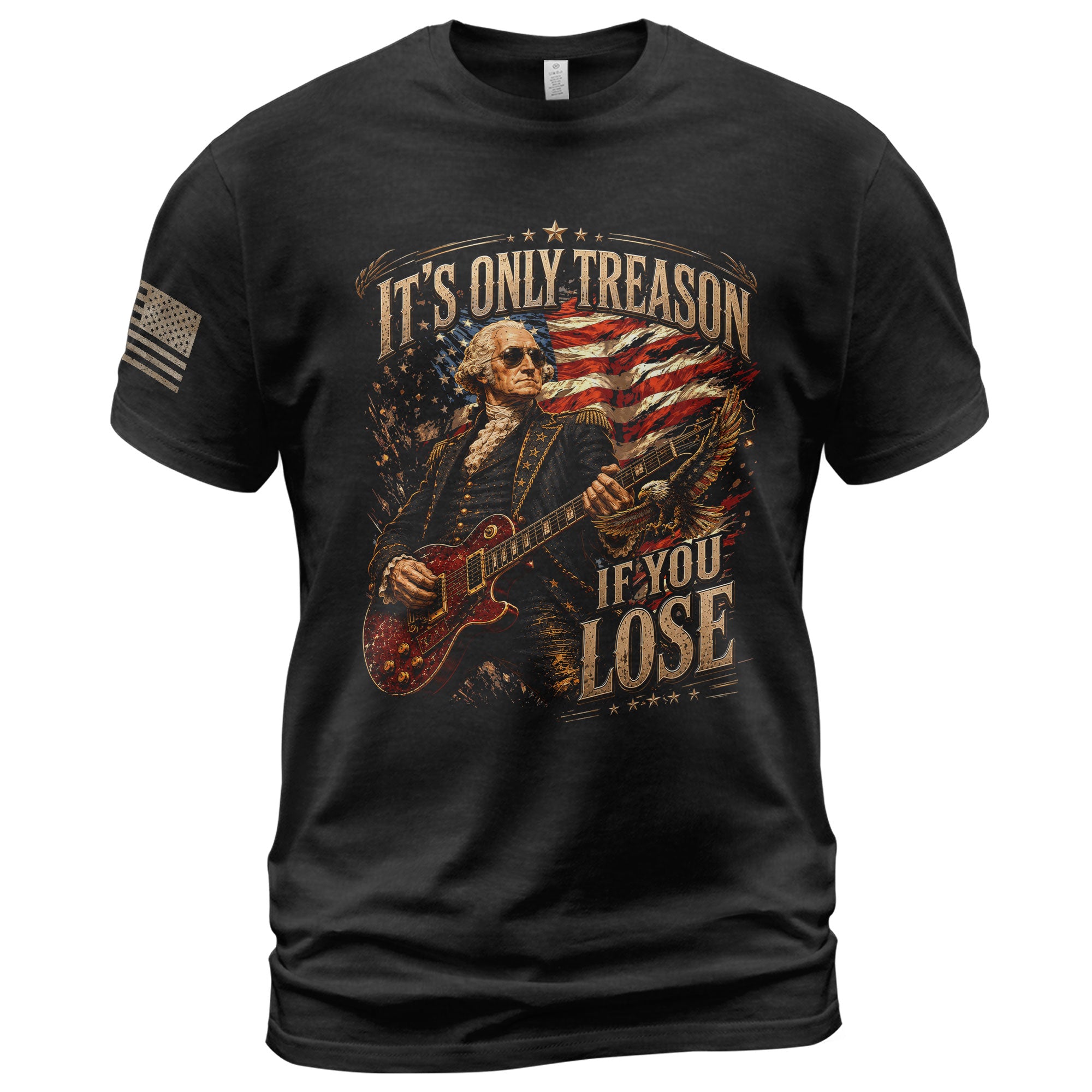 It’s Only Treason If You Lose T-Shirt - Patriotic George Washington Guitar Graphic Tee
