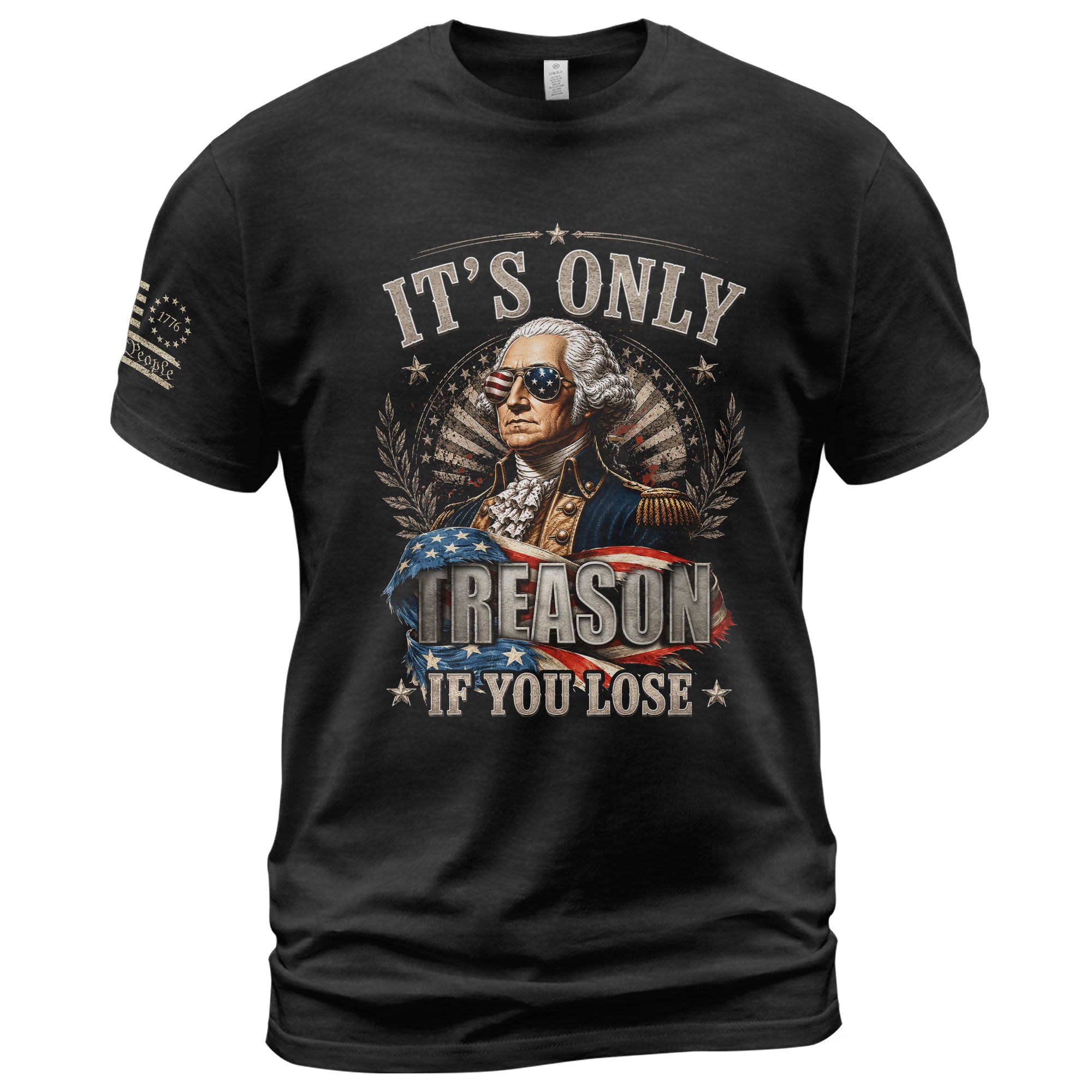 Vintage Style Patriotic T-Shirt - It’s Only Treason If You Lose Liberty Bell Design