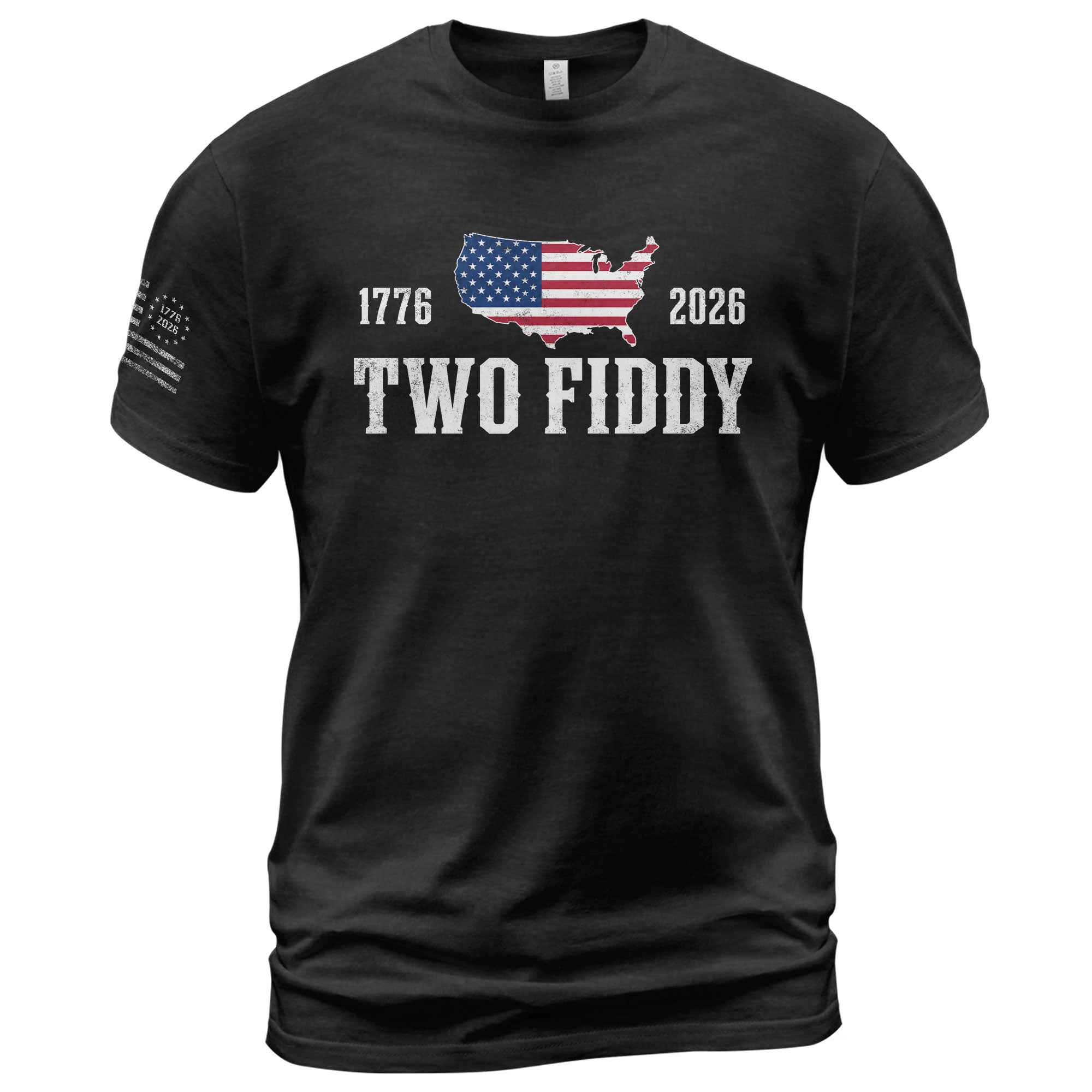 Patriotic Two Fiddy 1776-2026 Map Design - Classic American Anniversary Graphic Tee