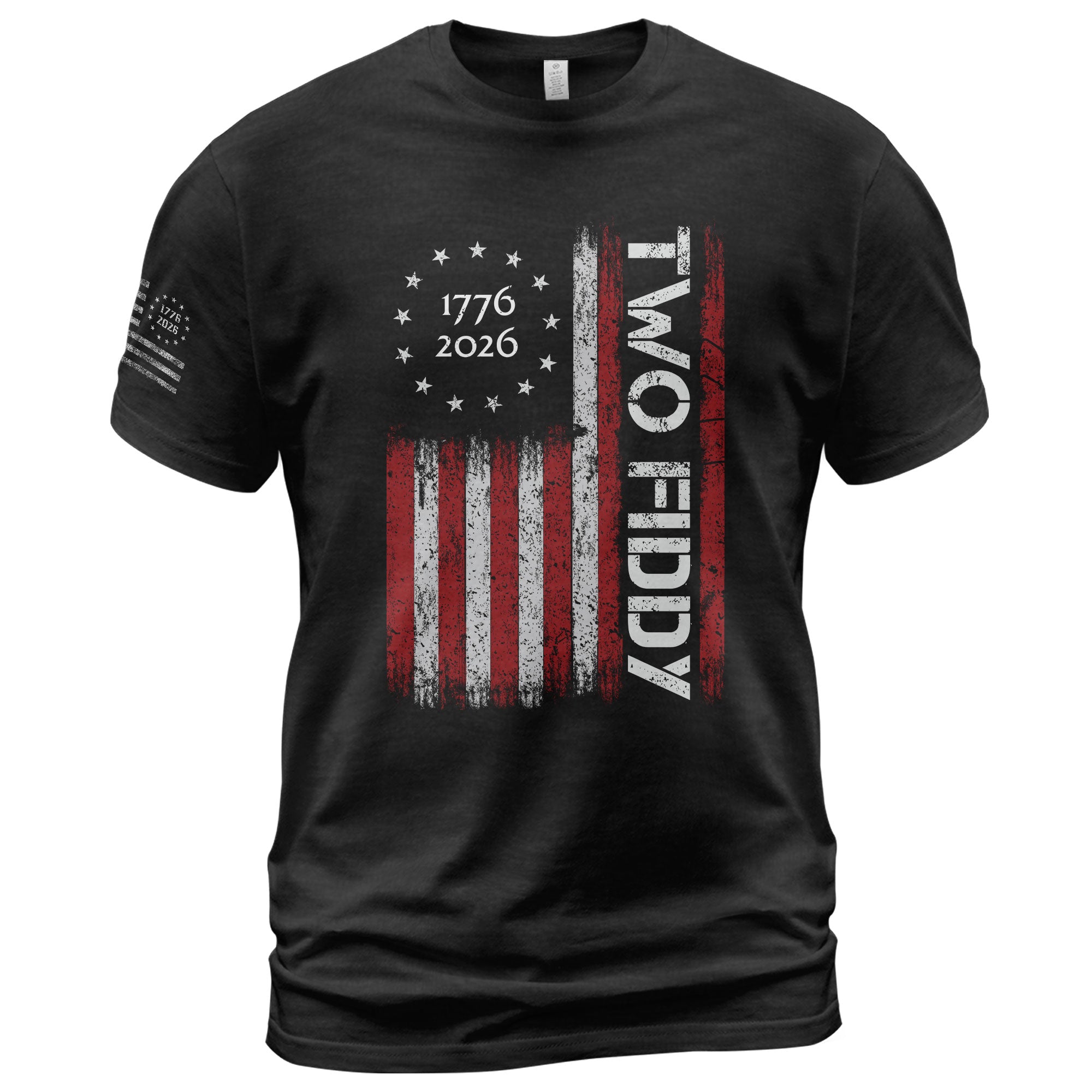 Vintage American Two Fiddy 1776-2026 Flag Graphic Apparel - Patriotic Anniversary Top