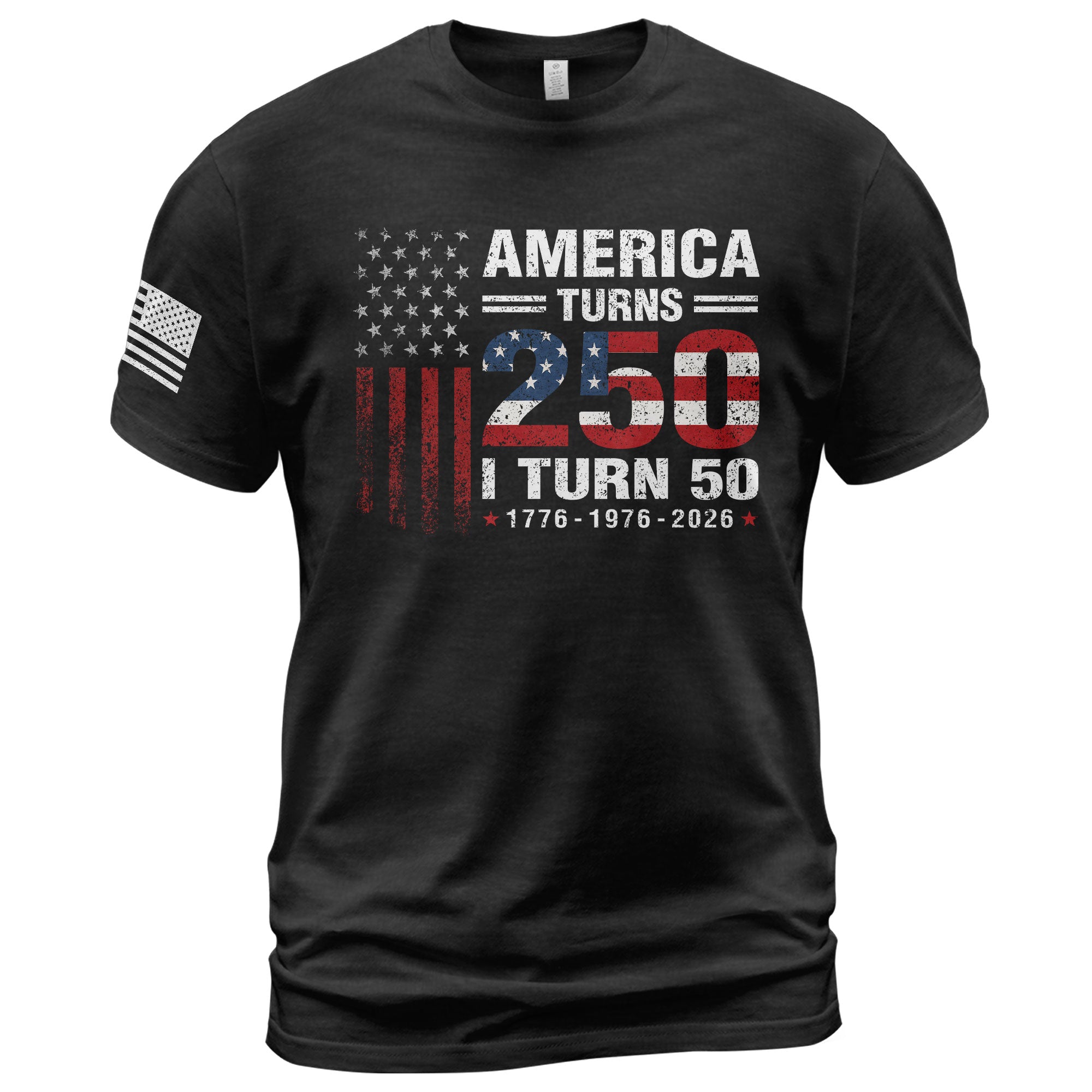 Vintage Style 250 & 50 Birthday Shirt: 1776-2026 Patriotic Anniversary Graphic Tee