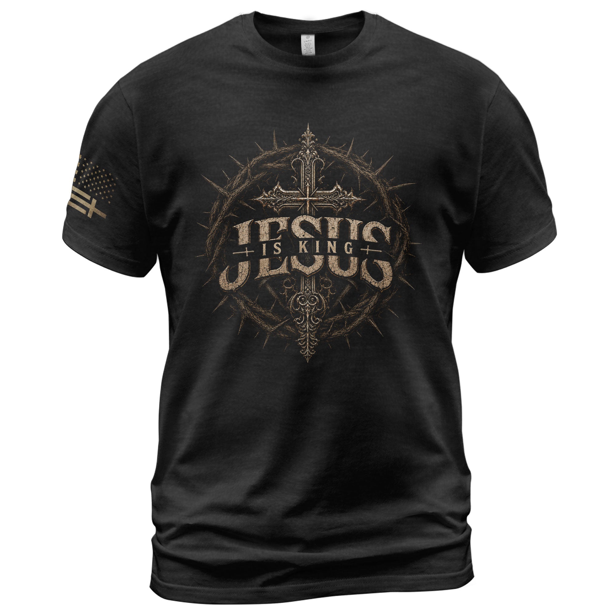 Christian Jesus Is King T Shirt Cross Design Vintage Religious Faith Graphic Tee