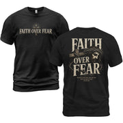 Inspirational Christian T-Shirt Faith Over Fear Jesus Cross Casual Cotton Shirt