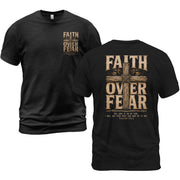 Faith Over Fear Lion Eyes Cross Psalm 118:6 Christian T-Shirt Unisex Casual Top
