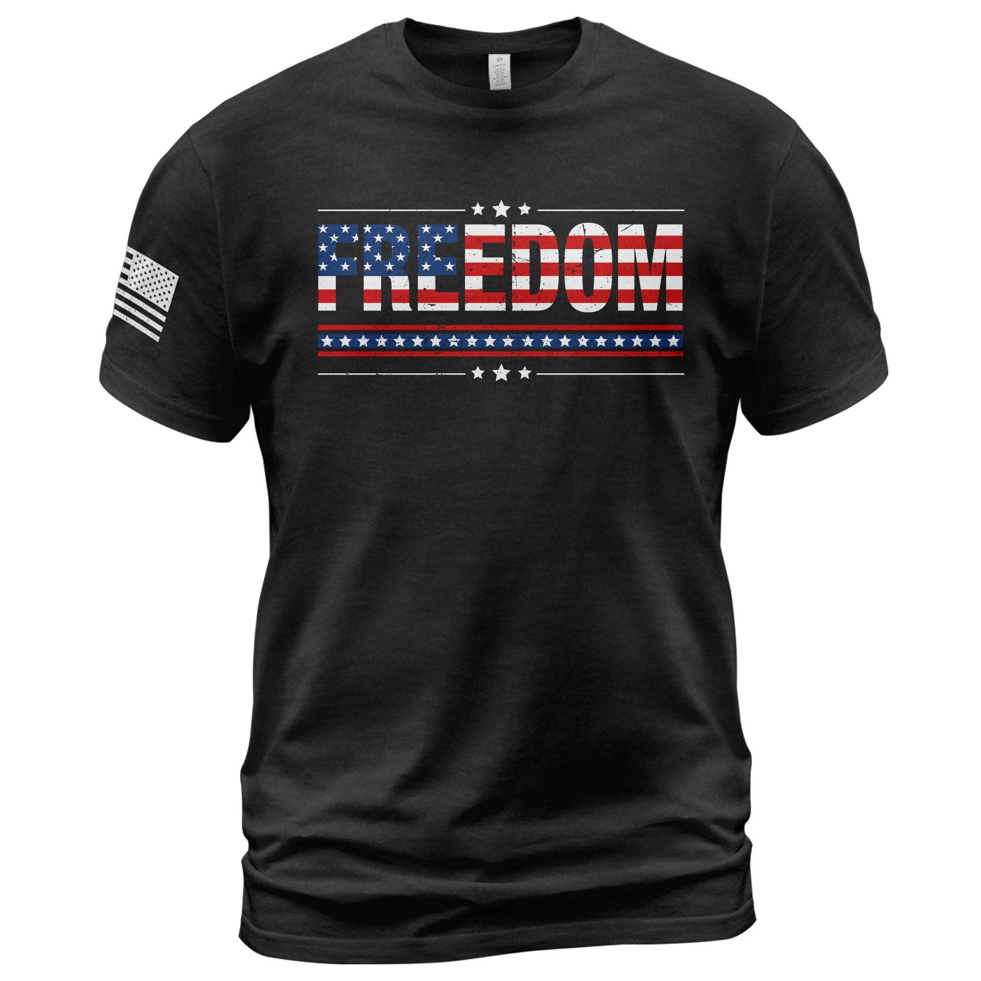 Freedom American Flag Stars & Stripes Patriotic T-Shirt - Rust Field Wear