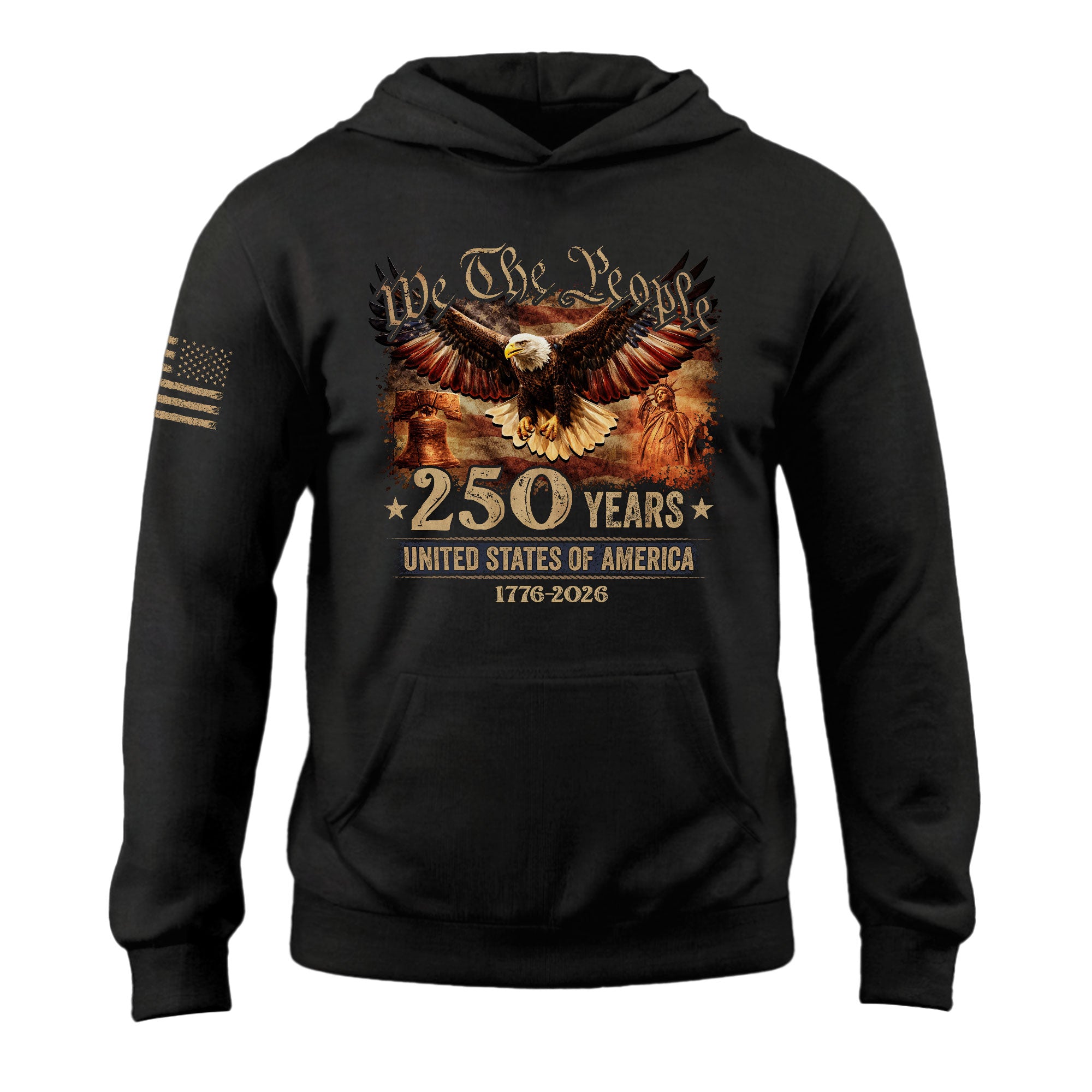 America 250th Anniversary Hoodie 1776–2026, Patriotic USA Freedom Theme
