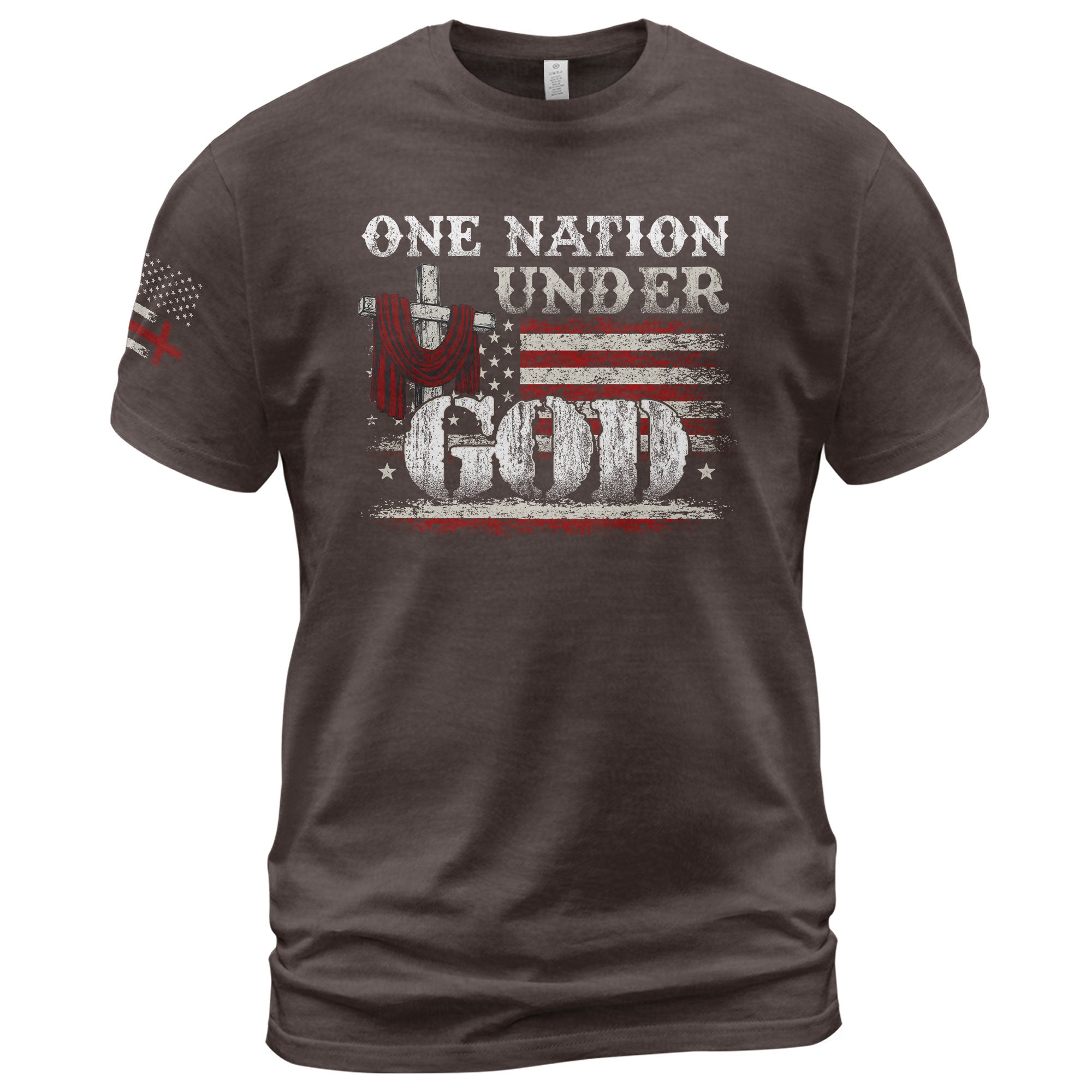 One Nation Under God T-Shirt – Cross & American Flag