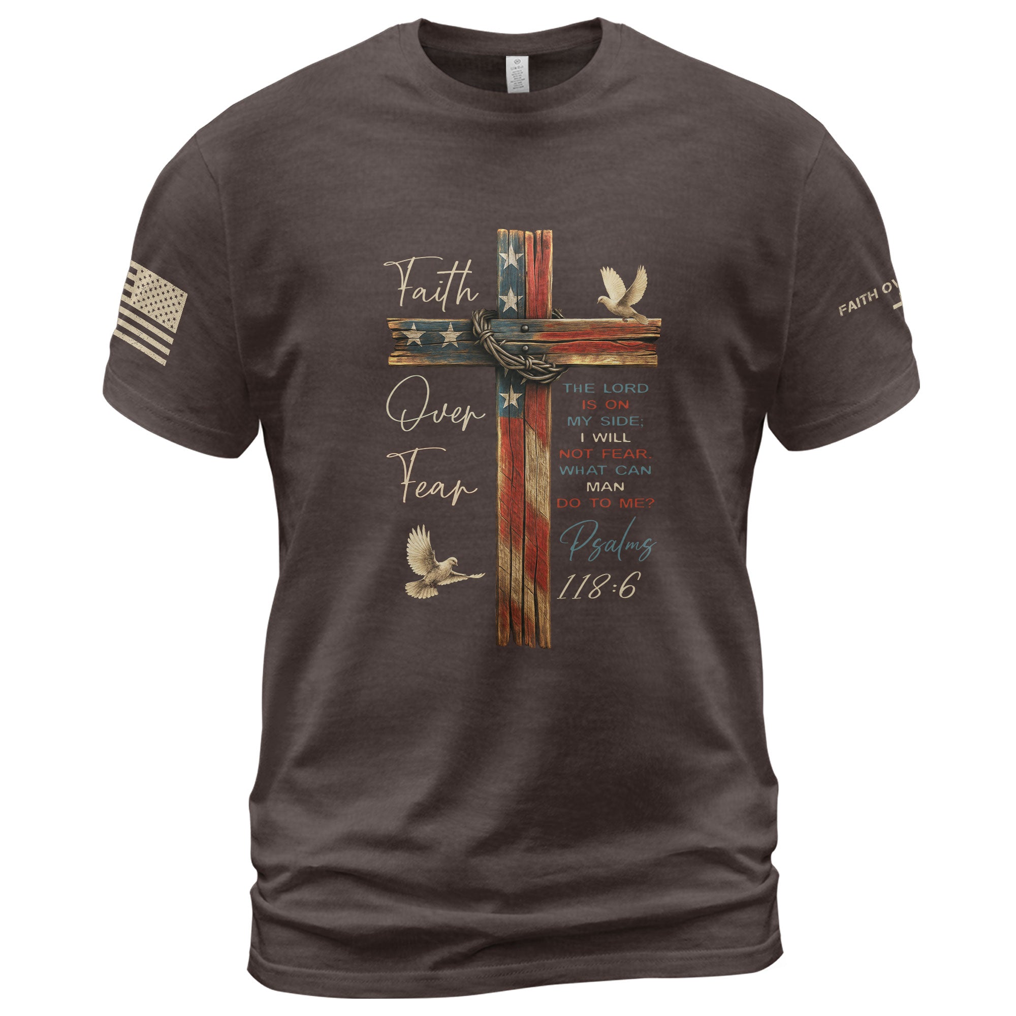 Faith Over Fear Rustic Cross T-Shirt