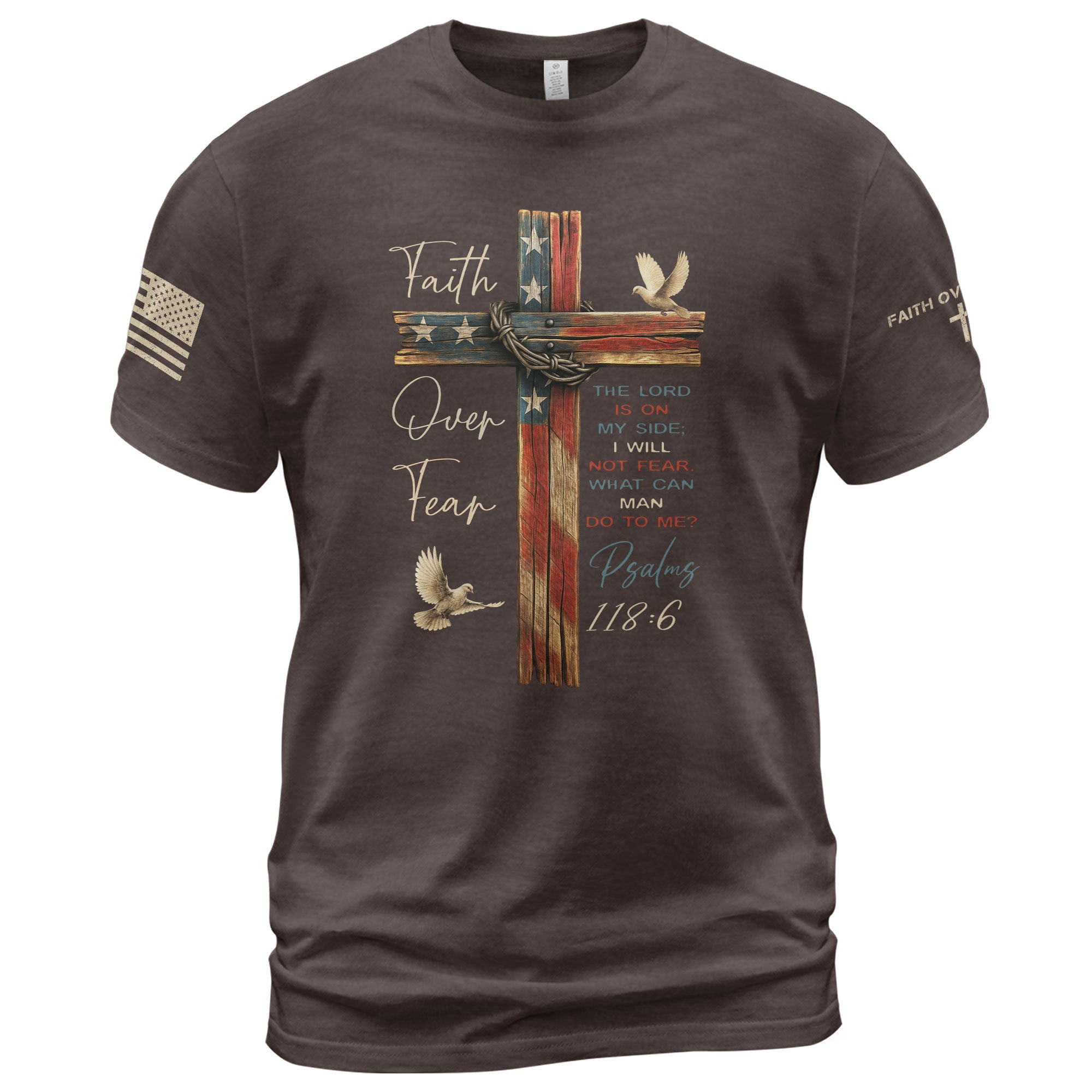 Faith Over Fear Rustic Cross T-Shirt