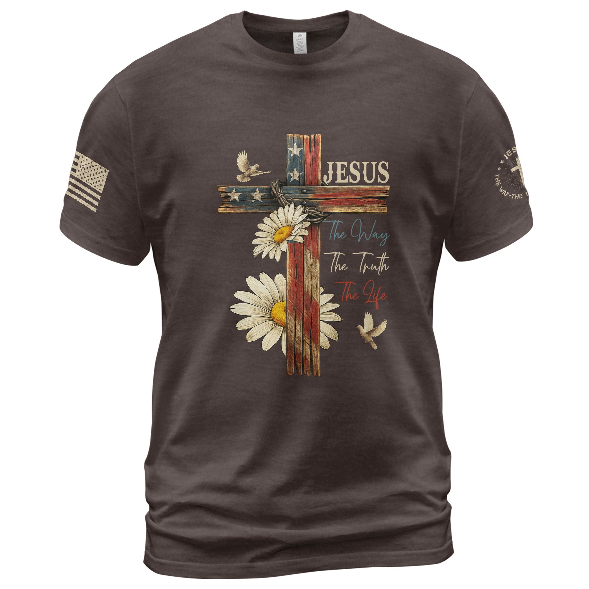 Faith Over Fear T-Shirt – Psalm 118:6 Cross & Flag Christian Vintage Tee