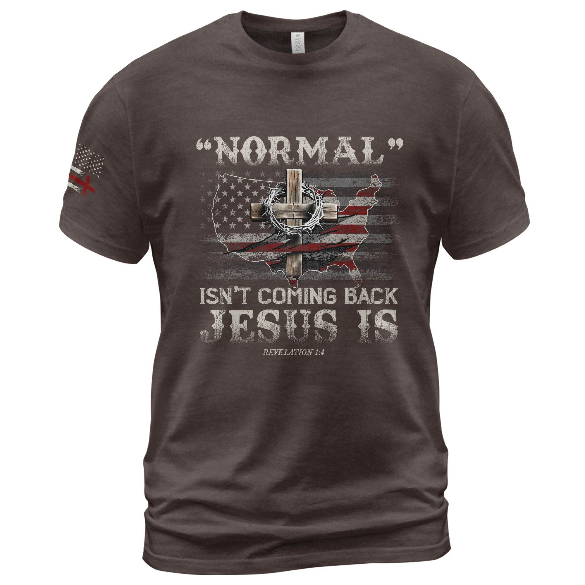Jesus Is Coming Back T-Shirt – Revelation 1:4 USA Christian Tee - Rust Field Wear