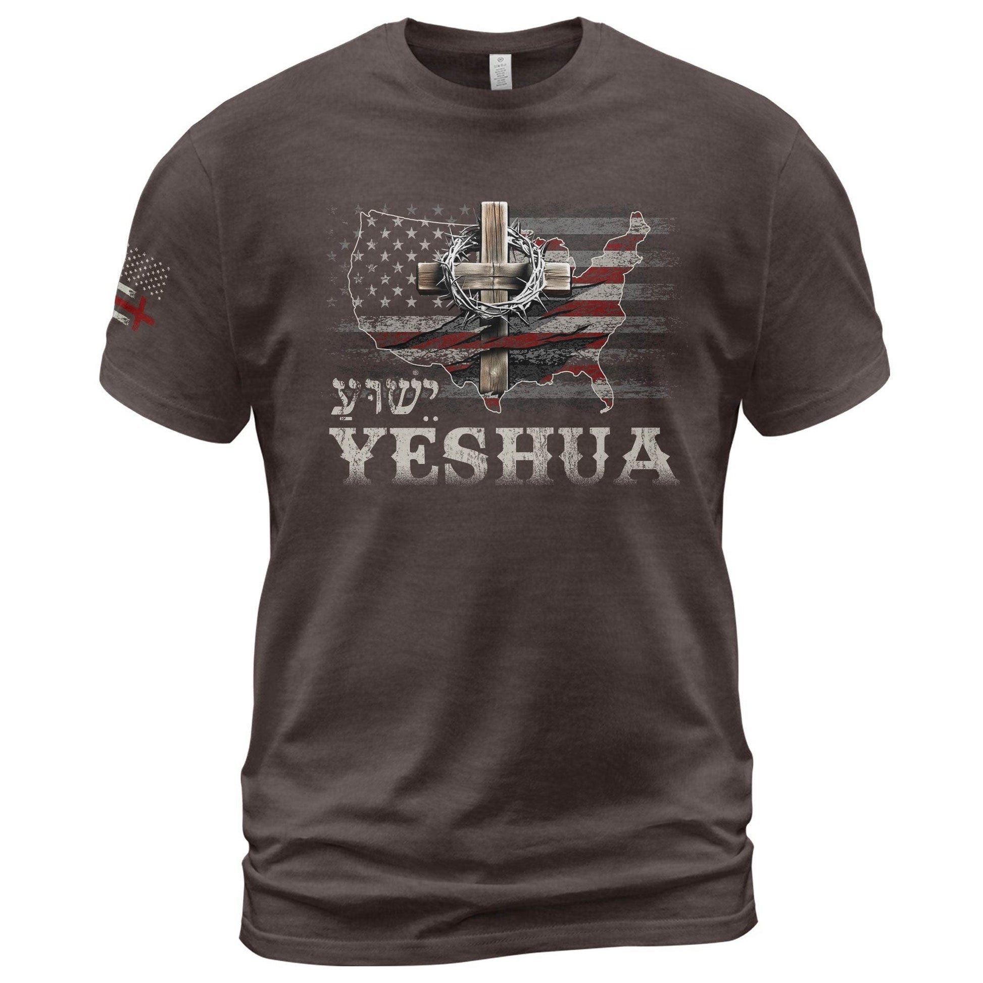 Yeshua Crown of Thorns Map T-Shirt - Rust Field Wear