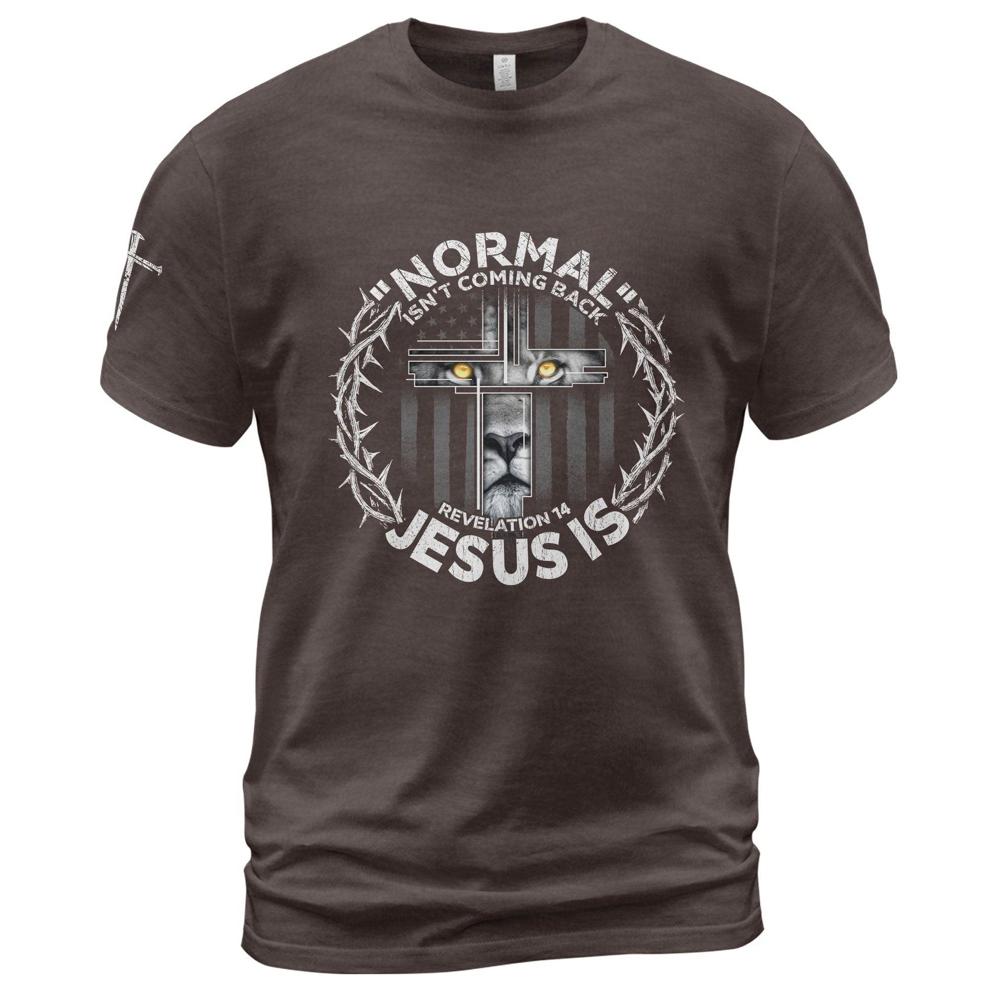 Normal Isn’t Coming Back Jesus Is Lion Cross T-Shirt - Rust Field Wear