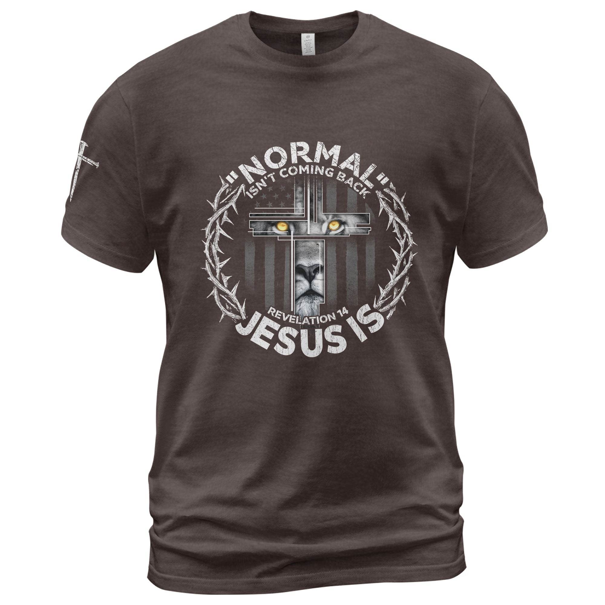 Normal Isn’t Coming Back Jesus Is Lion Cross T-Shirt - Rust Field Wear