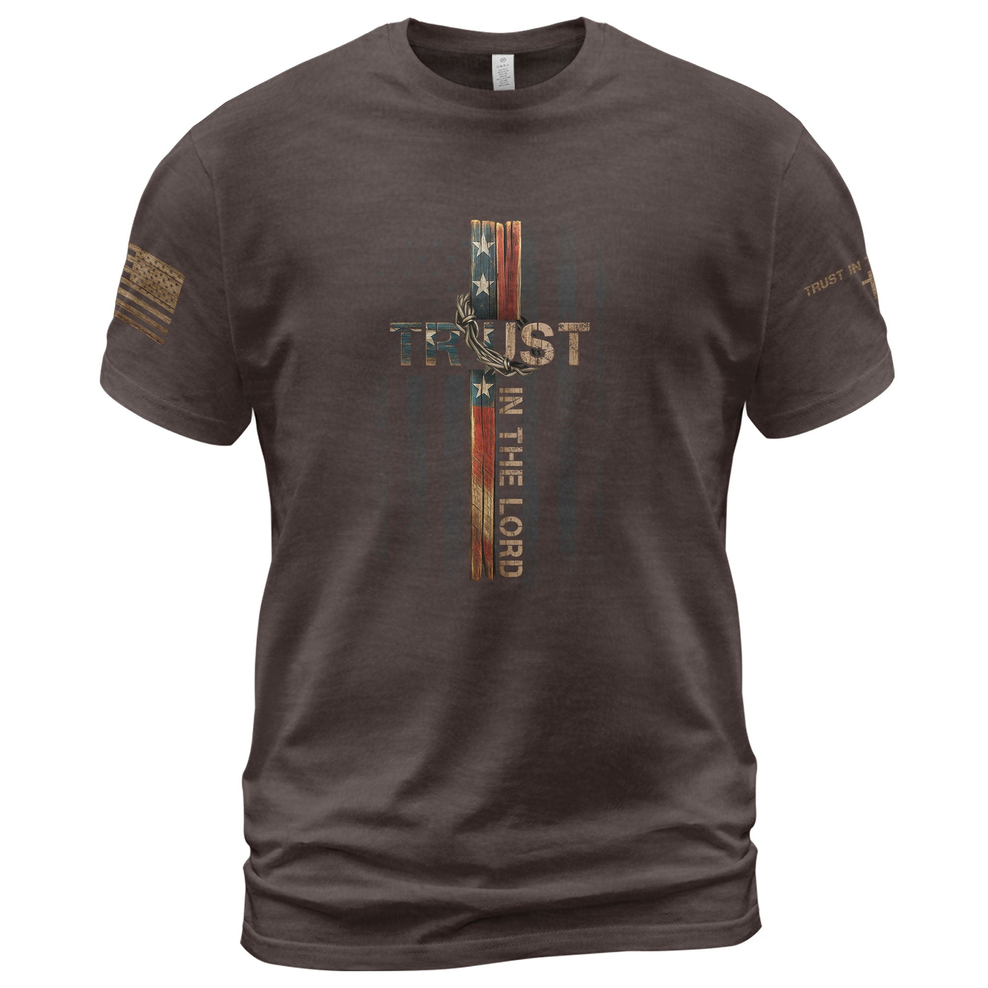 Trust In The Lord American Flag Cross T-Shirt