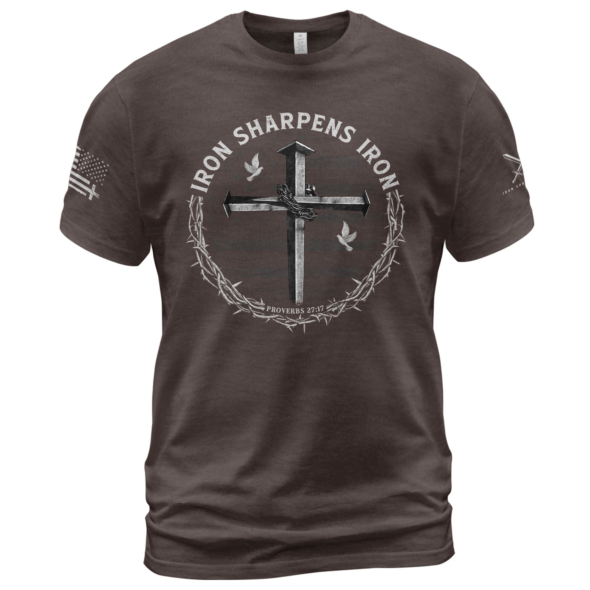 Iron Sharpens Iron Cross Proverbs 27:17 Christian T-Shirt