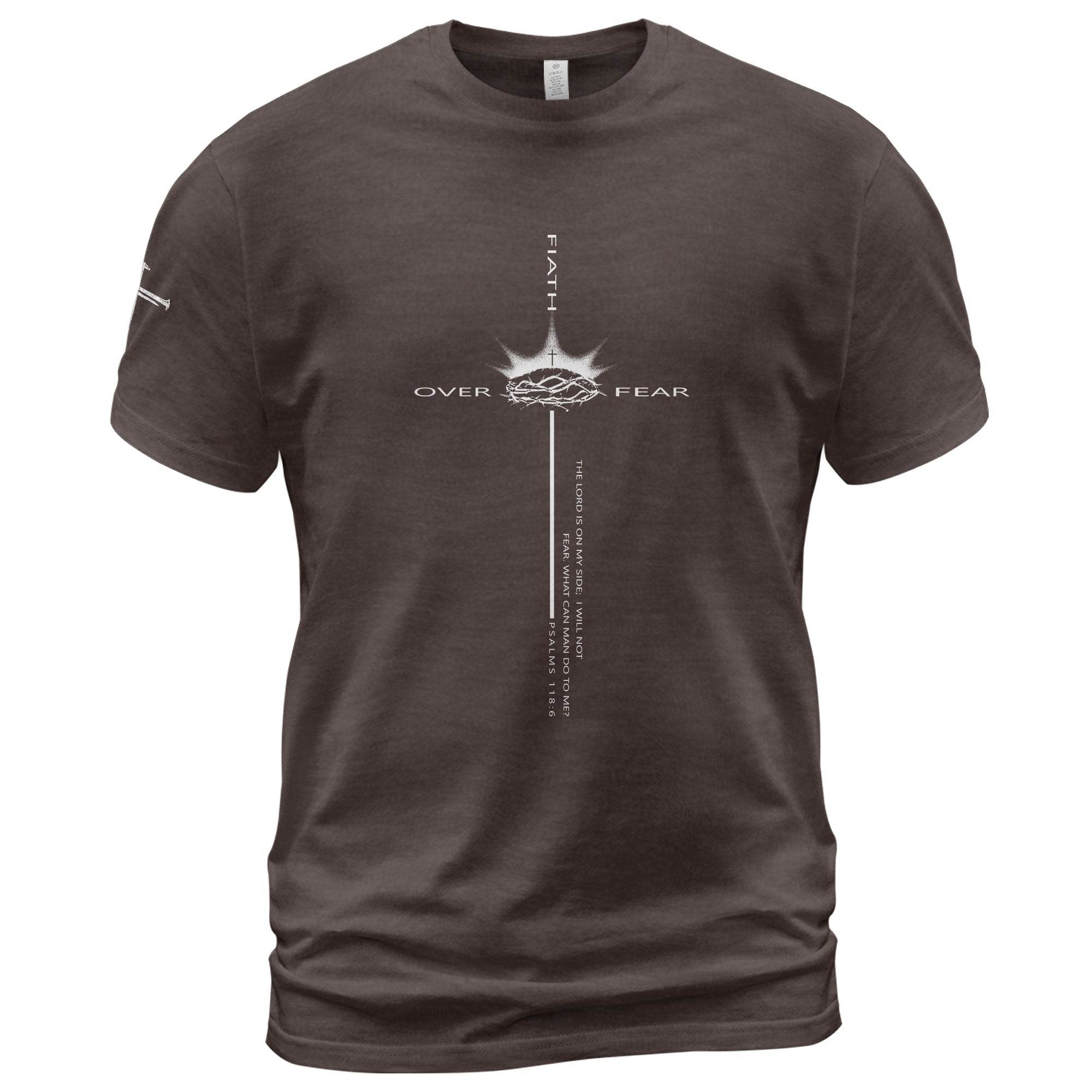Faith Over Fear Crown of Thorns Psalm 118:6 T-Shirt - Rust Field Wear