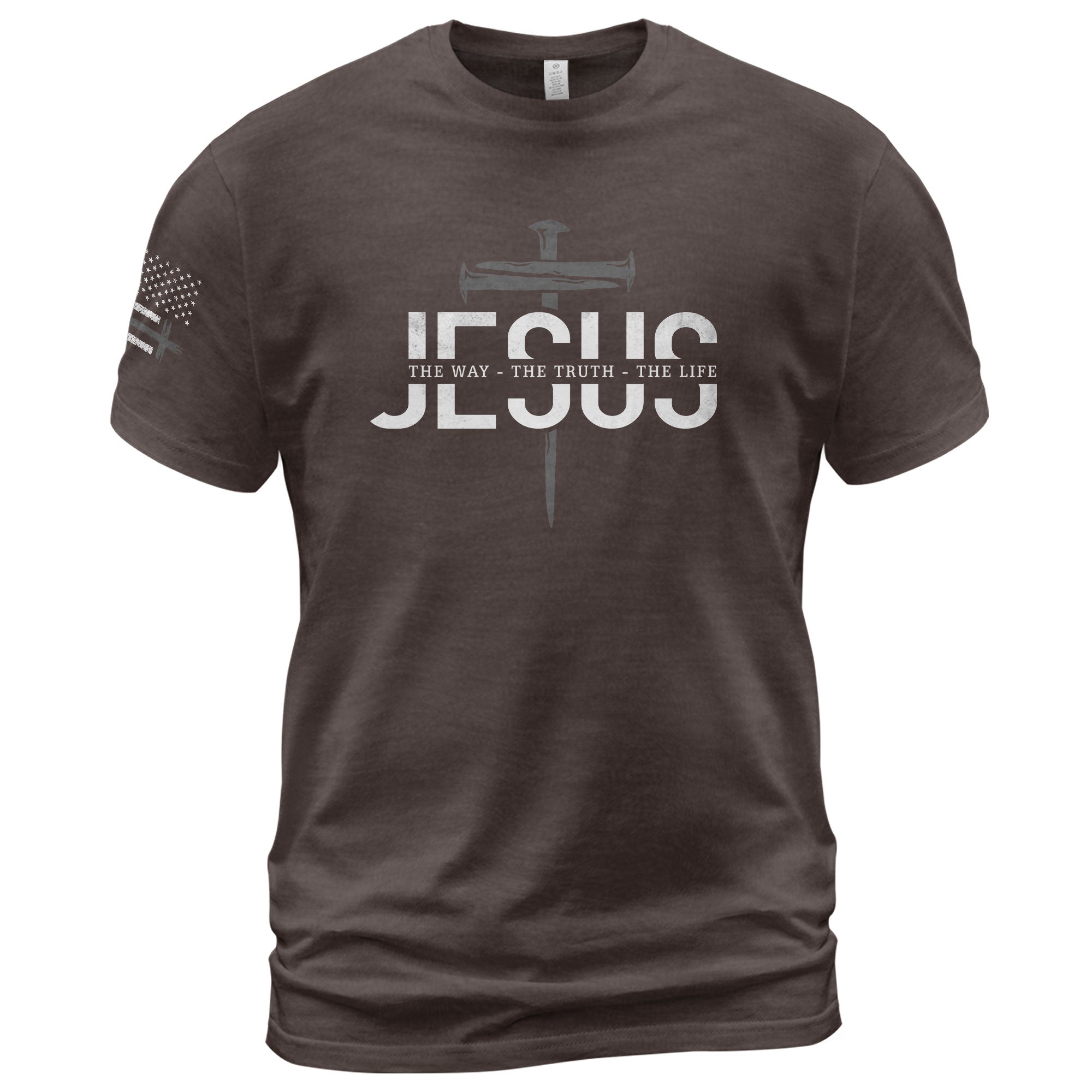 Jesus The Way The Truth The Life Christian T Shirt Cross Nail Design