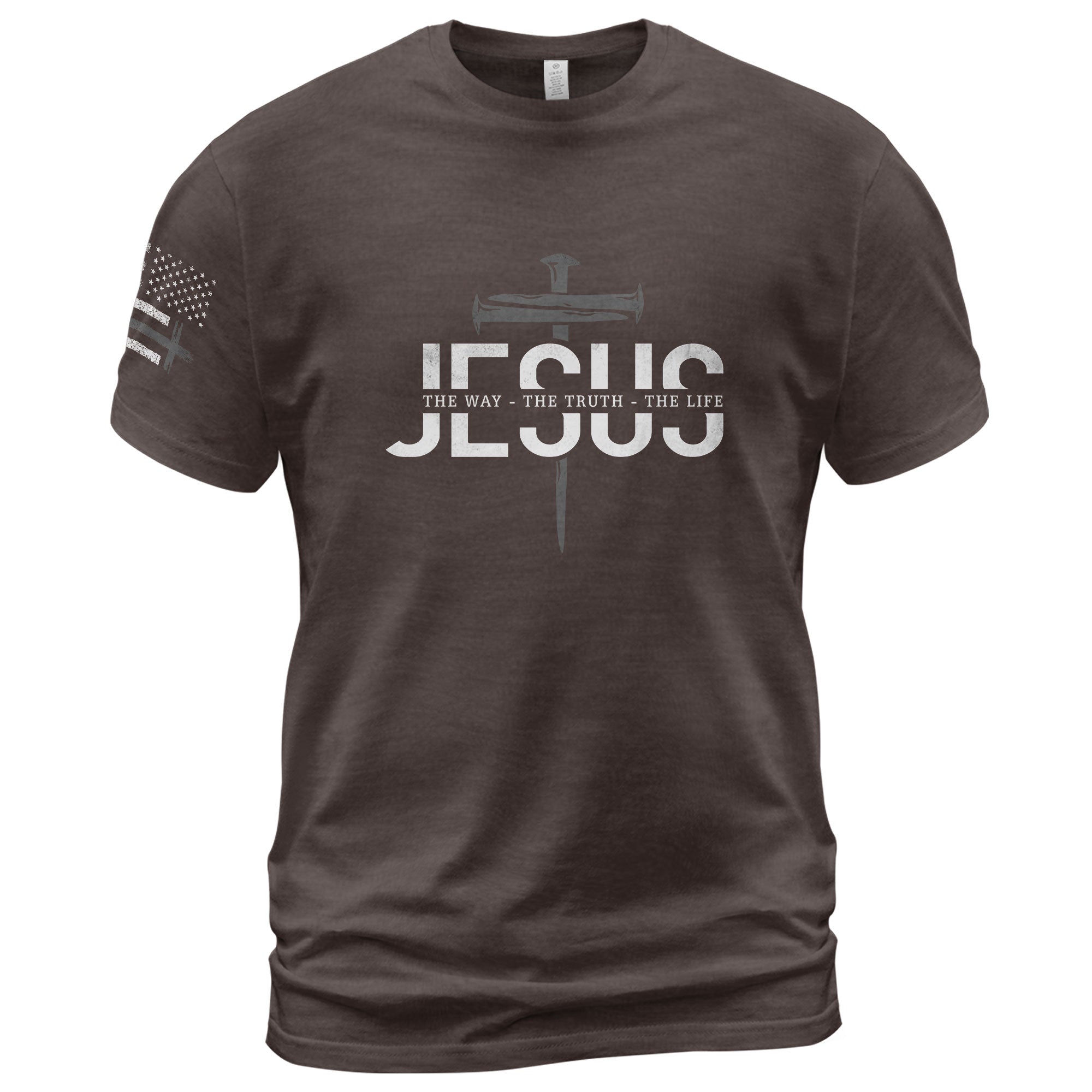Jesus The Way The Truth The Life Christian T Shirt Cross Nail Design