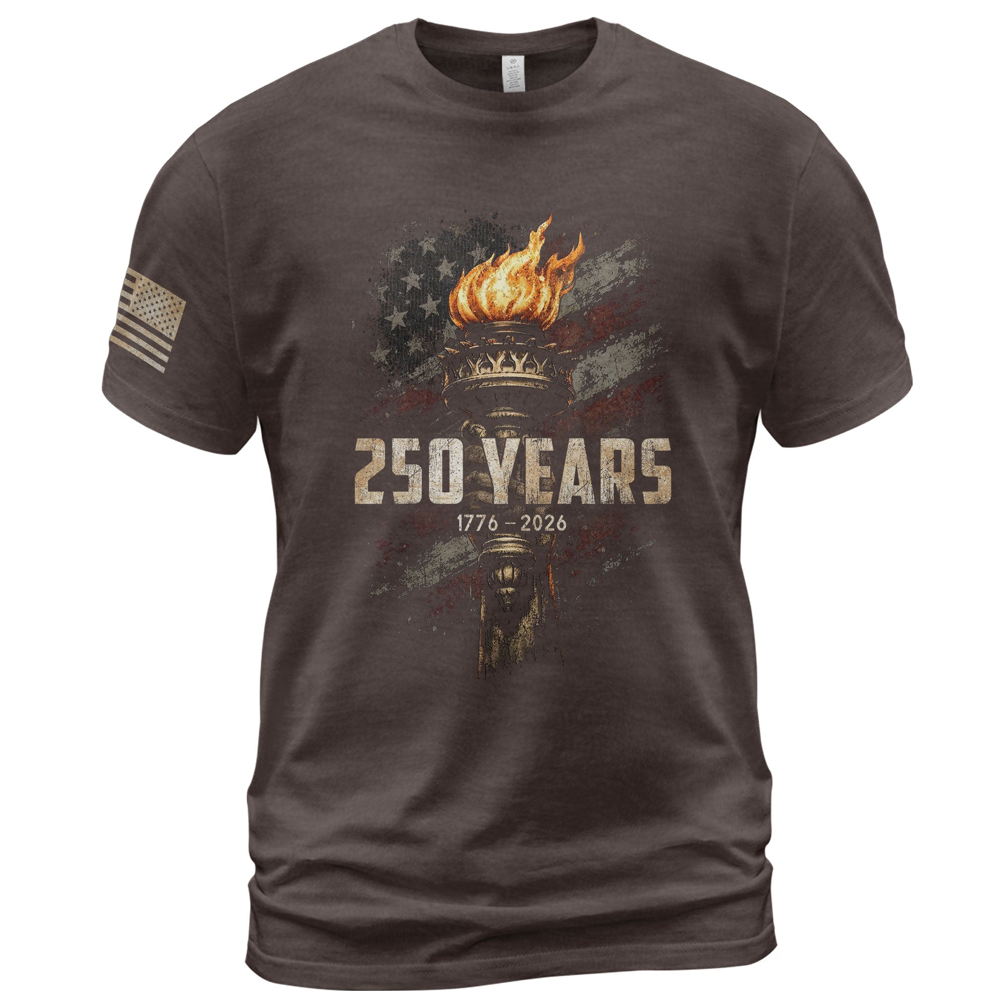 USA 250th Anniversary Shirt 1776-2026 American Flag Liberty Torch Patriotic for Men