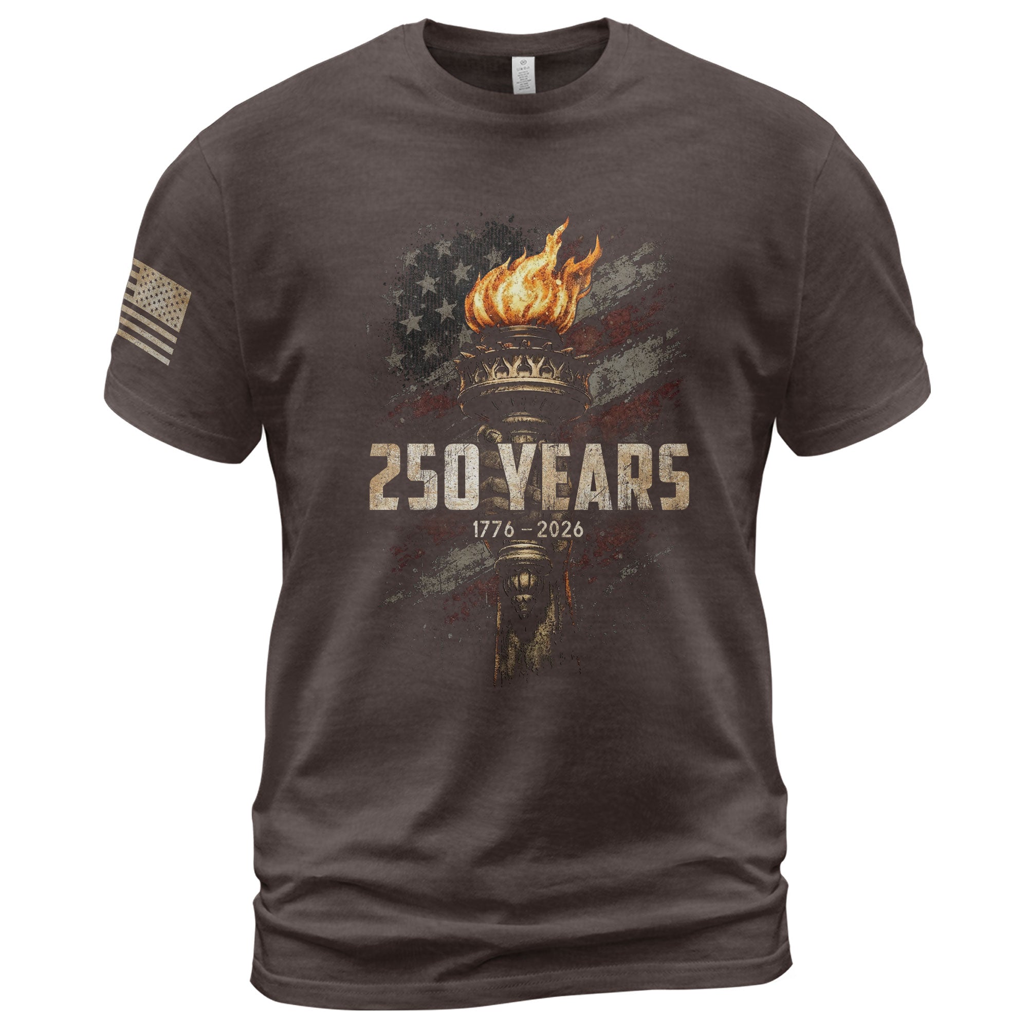 USA 250th Anniversary Shirt 1776-2026 American Flag Liberty Torch Patriotic for Men