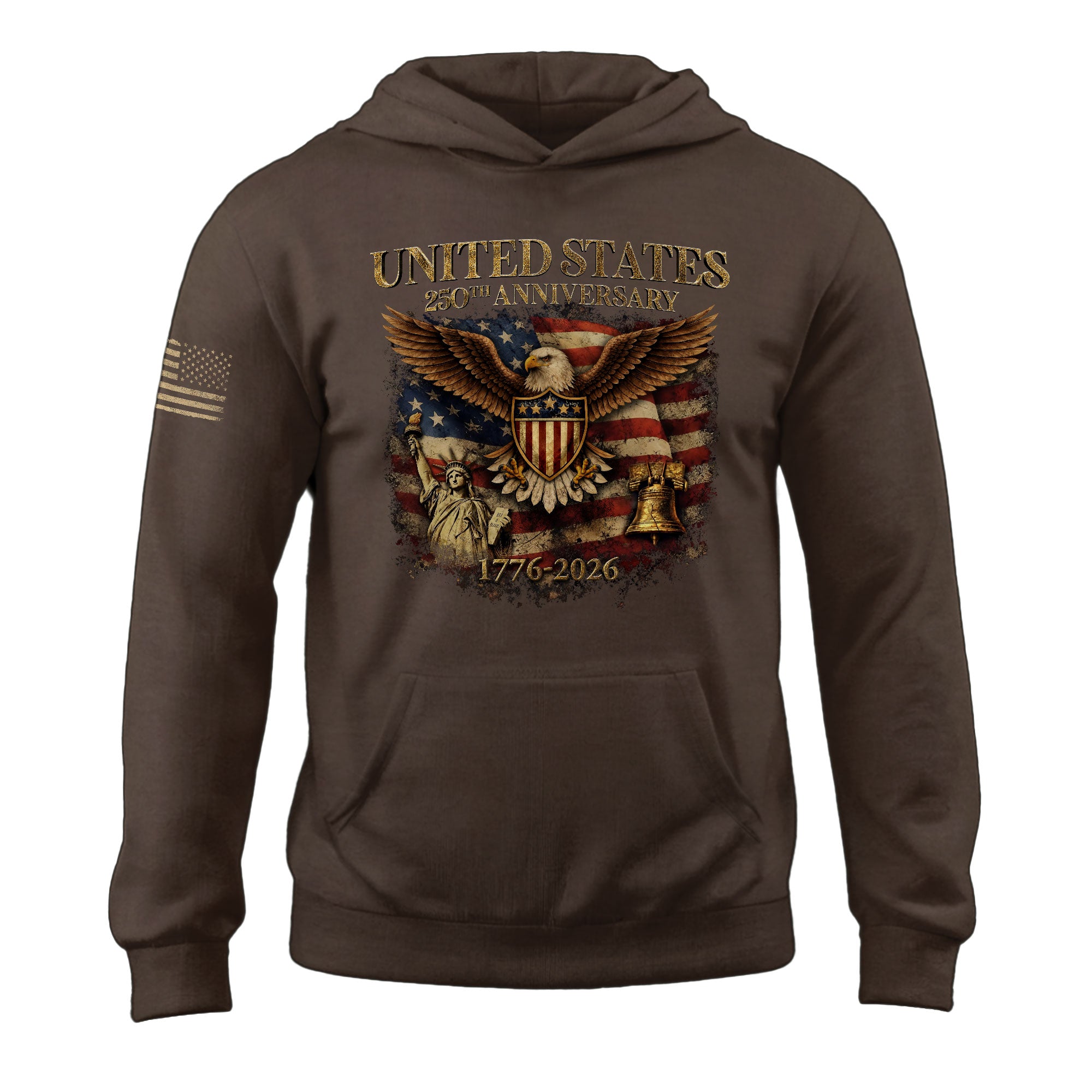 USA 250th Anniversary Semiquincentennial 250 Years Hoodie 1776-2026 USA Flag Eagle Liberty Bell