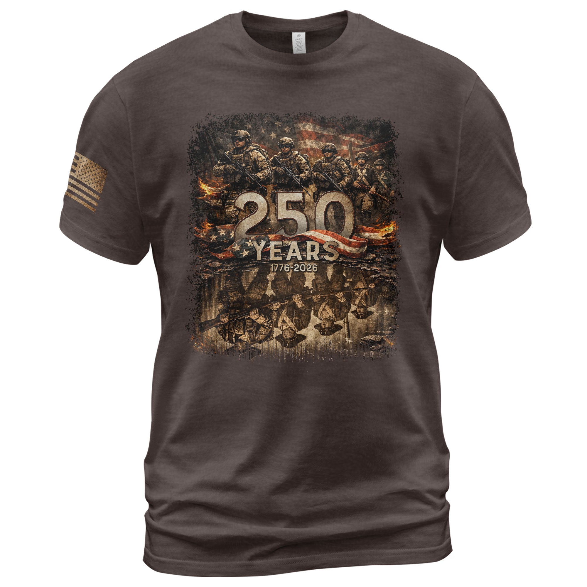 USA 250th Anniversary Semiquincentennial 250 Years Shirt 1776-2026 Brothers in Arms Patriotic Soldier Heritage