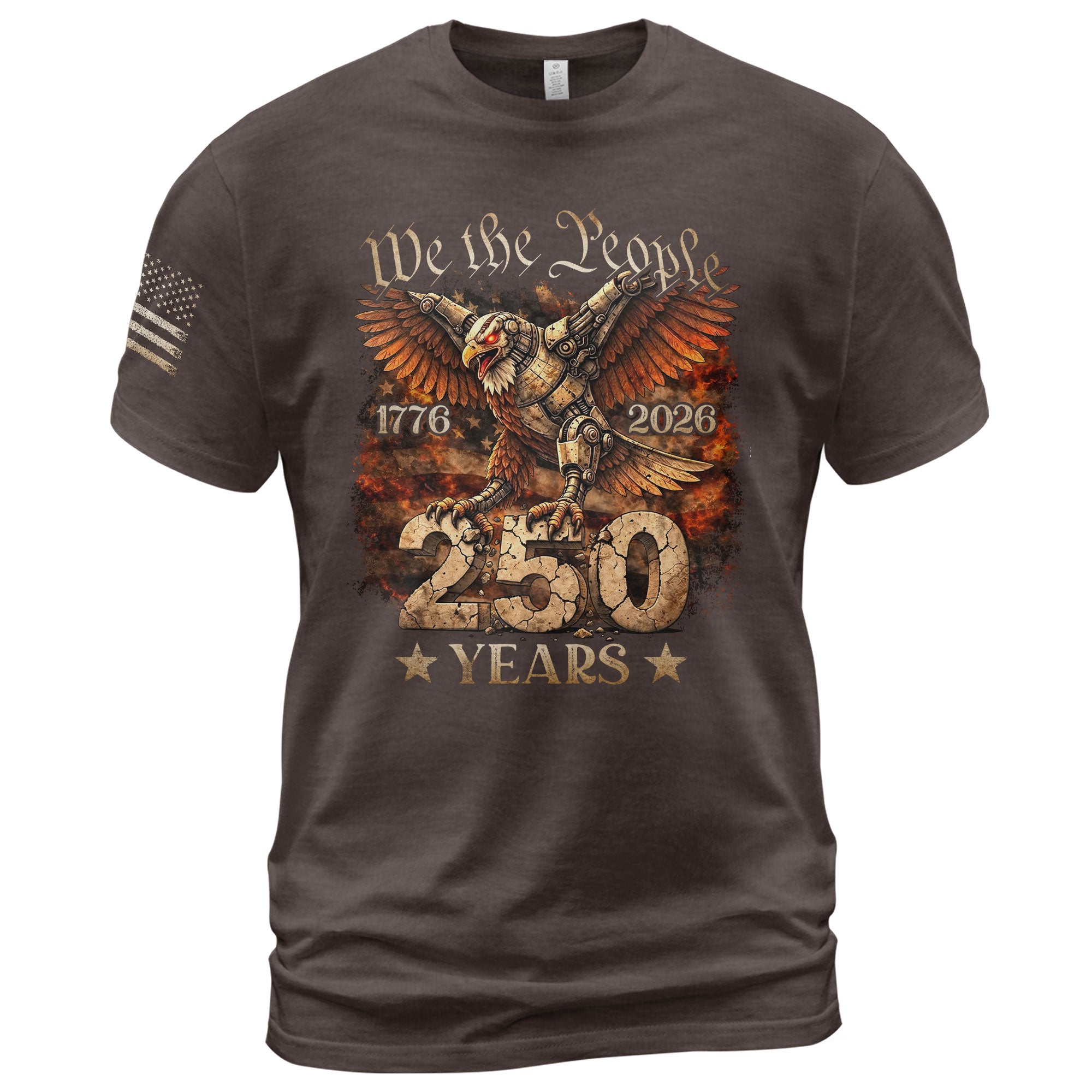 USA 250th Anniversary Semiquincentennial 250 Years Shirt 1776-2026 Mechanical Eagle We The People Mental Strength Patriotic