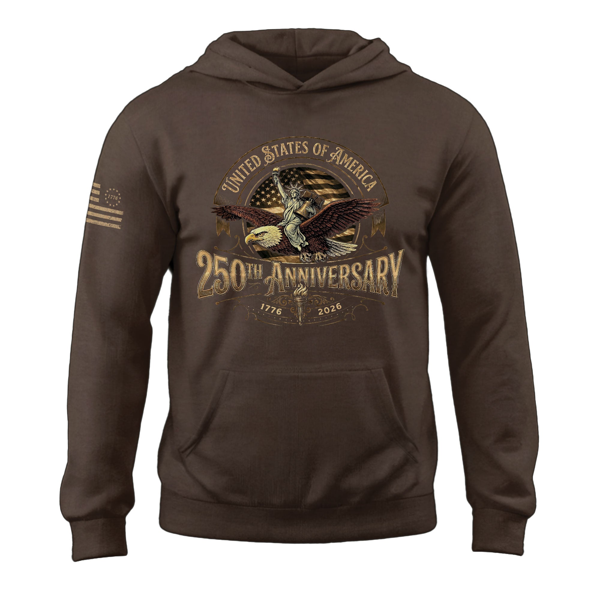 USA 250th Anniversary Hoodie 250 Years Semiquincentennial 1776-2026 Vintage American Emblem Eagle Liberty Patriotic