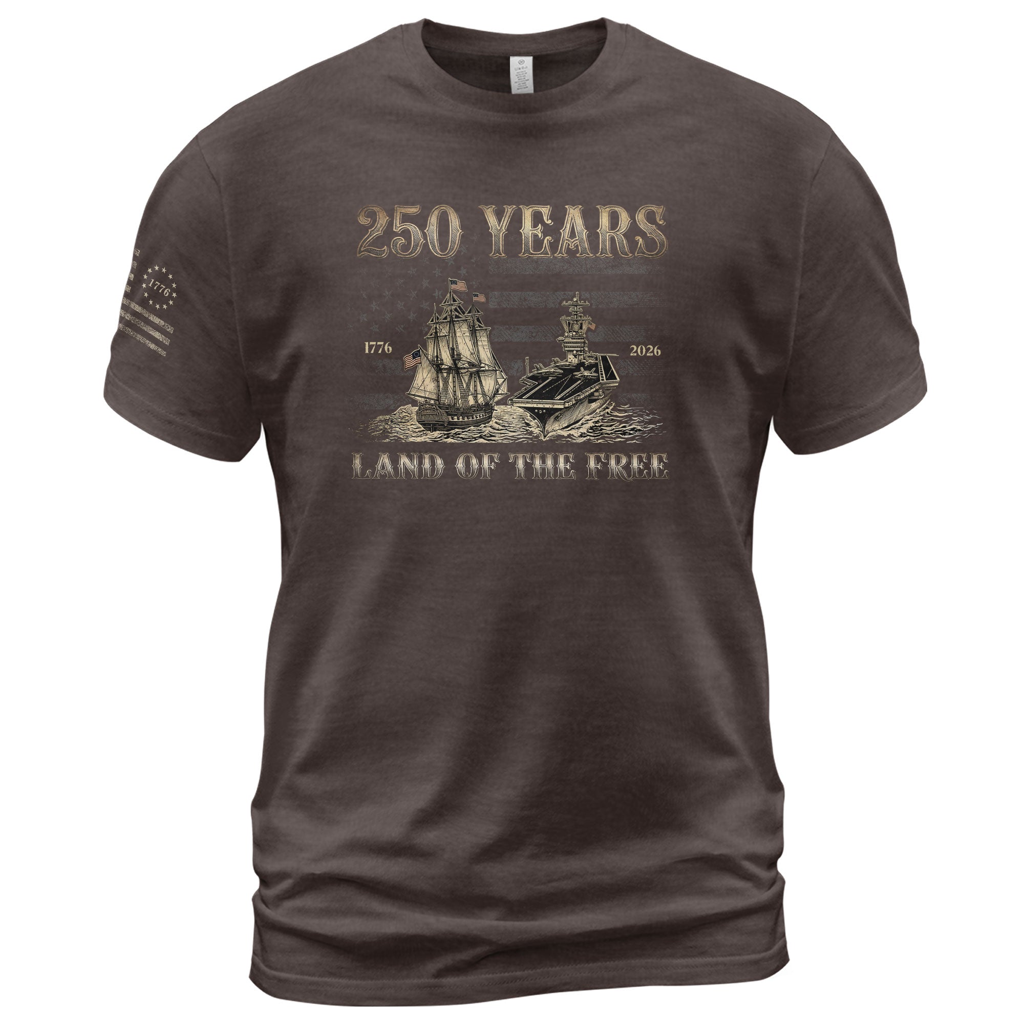 USA 250th Anniversary Shirt 1776-2026 Retro American Sailing Ship Patriotic Tee